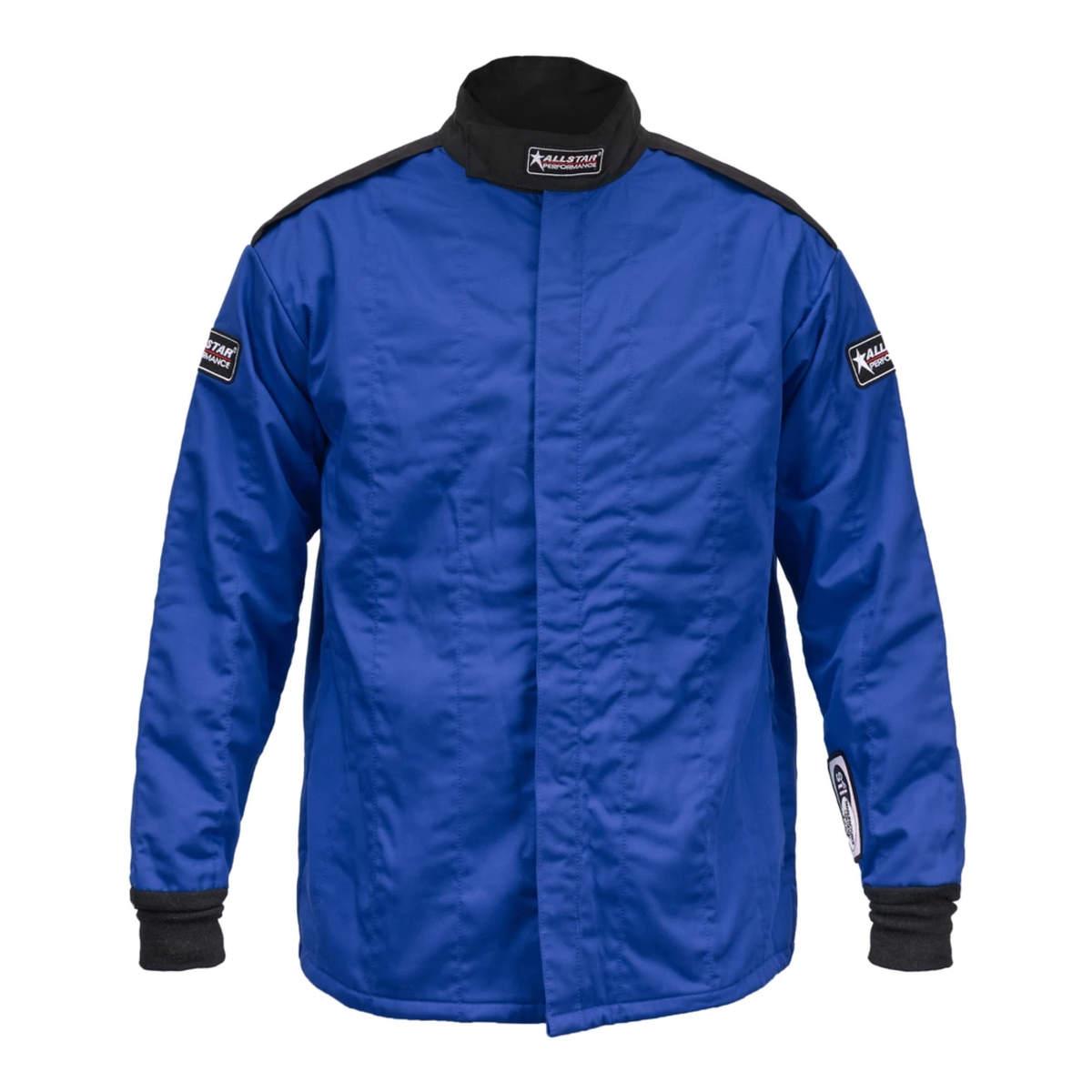 The blue SFI 3.2A/5 rated Allstar Performance Multi-Layer Racing Jacket.