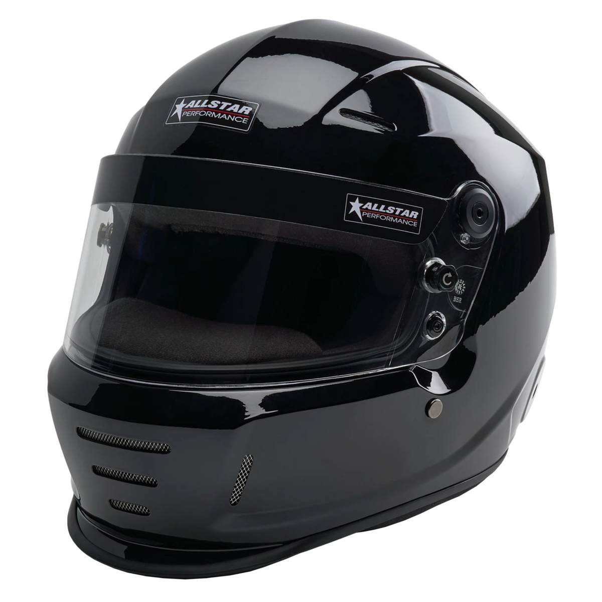 The black SA2025 rated Allstar Performance Series 40 Racing Helmet.