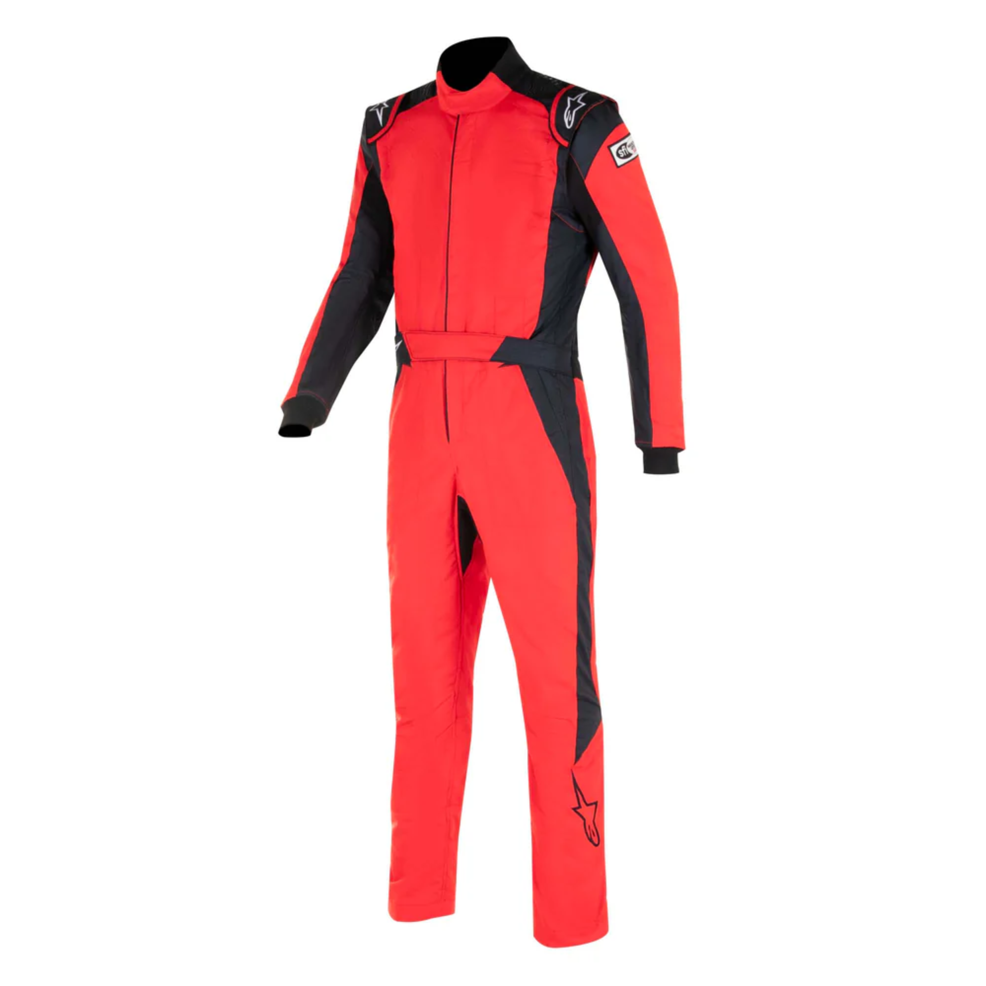 The front of the black and red Alpinestars GP Pro Comp v2 Racing Suit - Boot Cut.