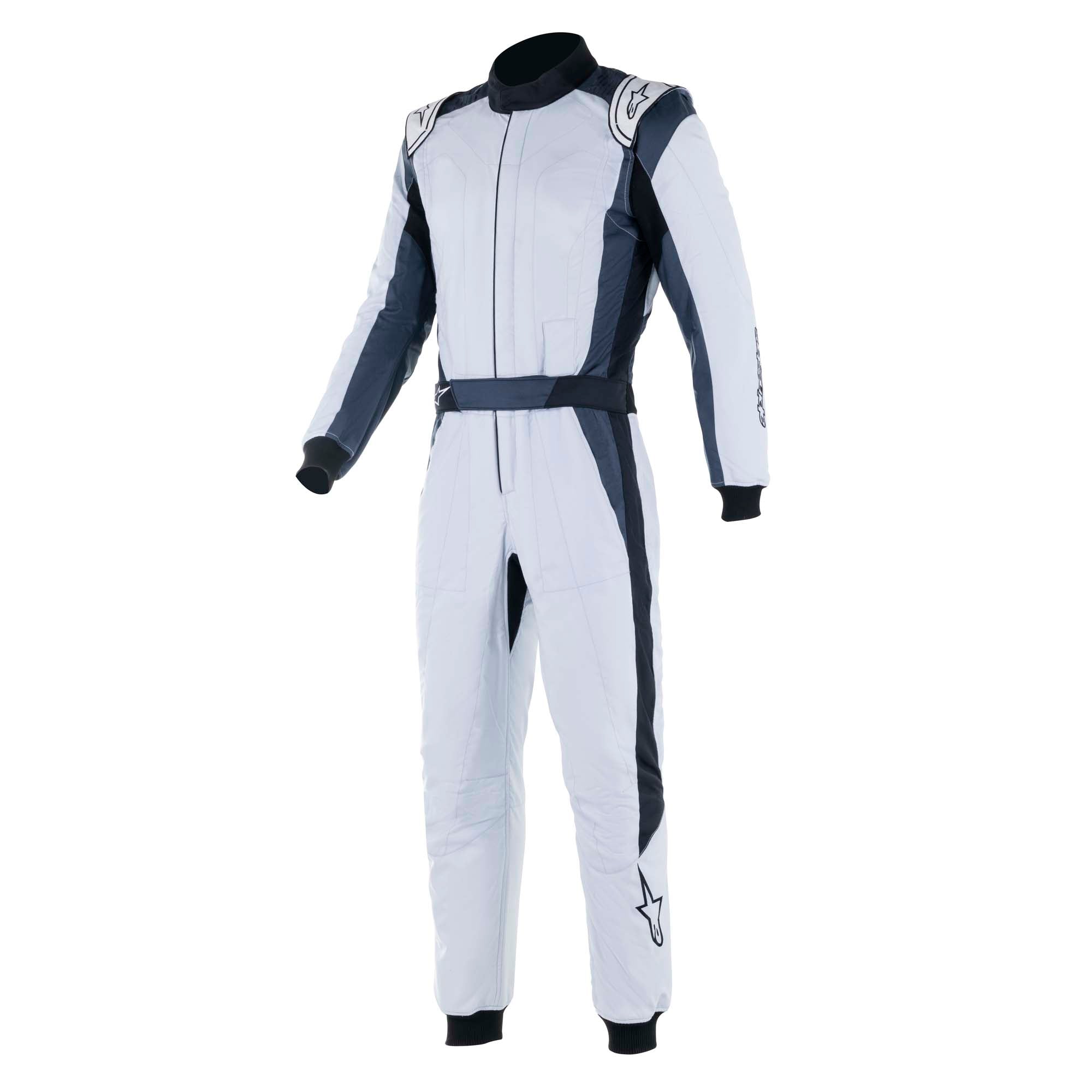 The silver. blue and asphalt Alpinestars GP Pro Comp v2 Racing Suit.