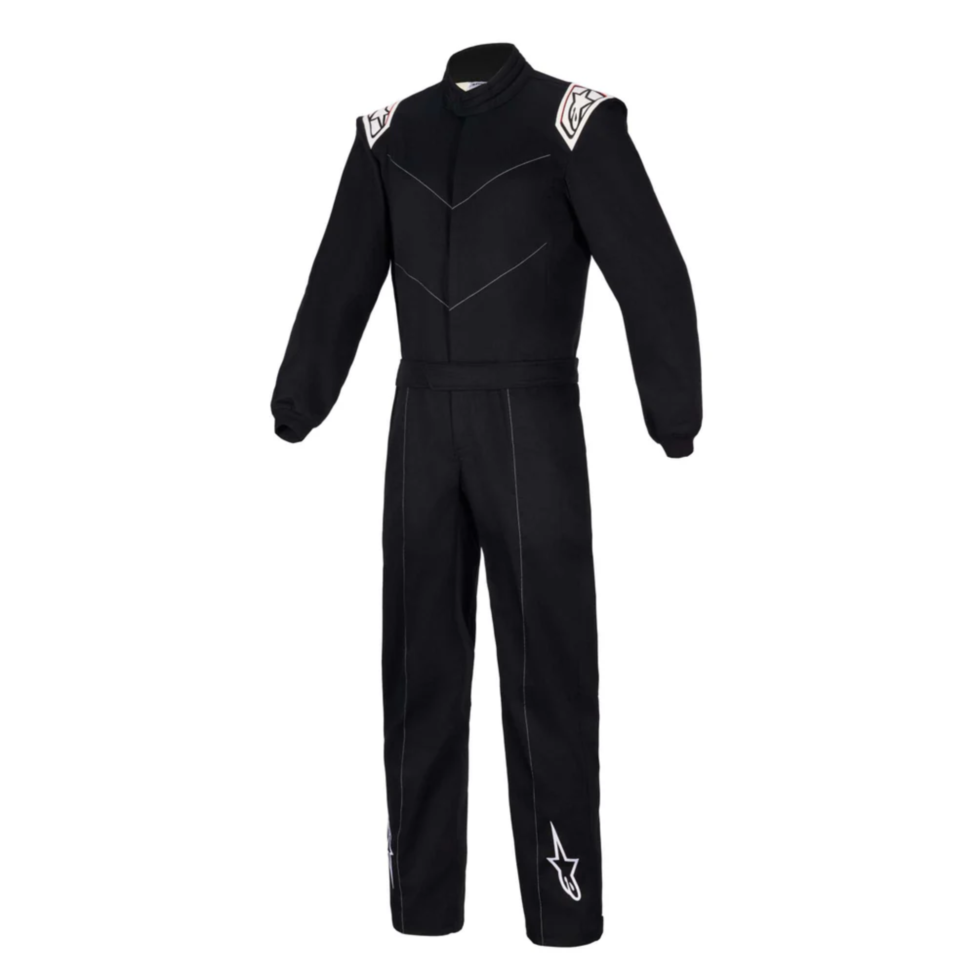 The black Alpinestars Indoor v2 Kart Racing Suit.