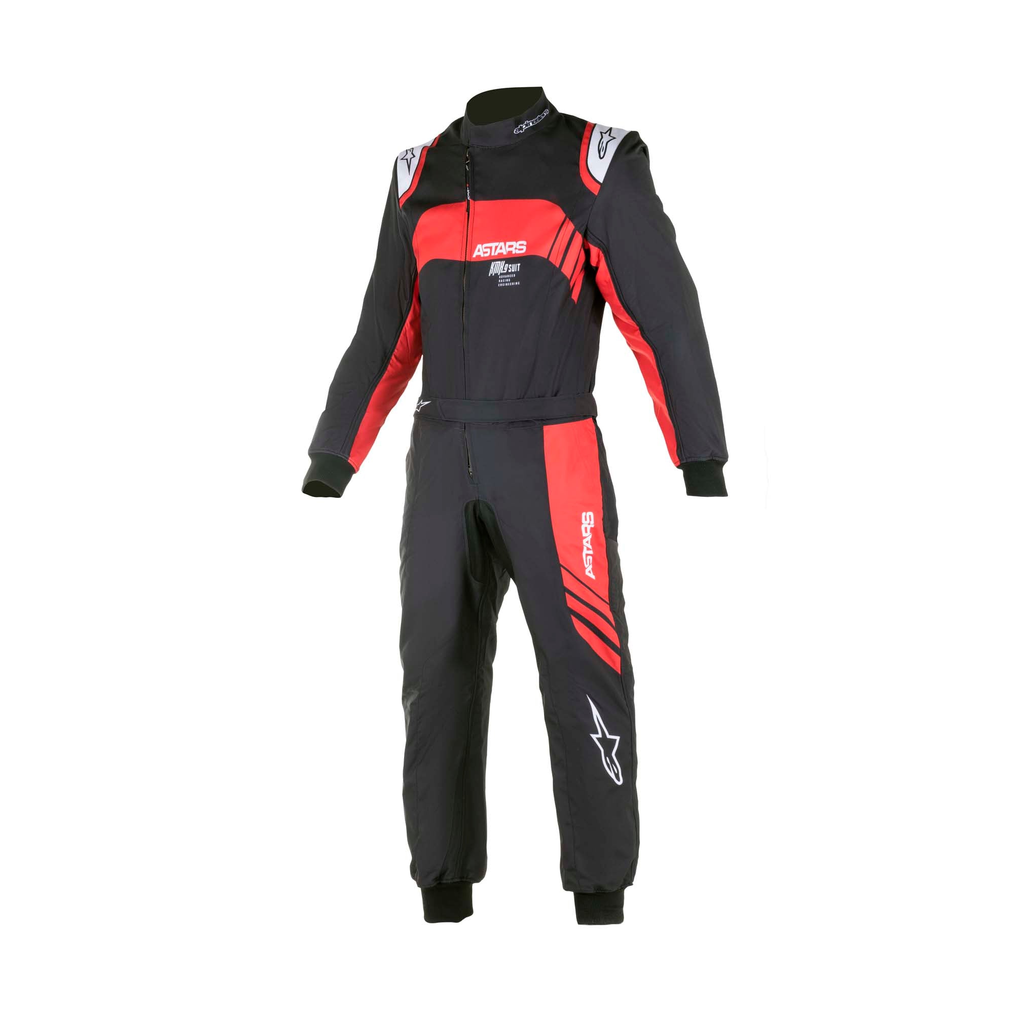 The black and red Alpinestars KMX-9 v2 S Graph-3 Youth Kart Racing Suit.