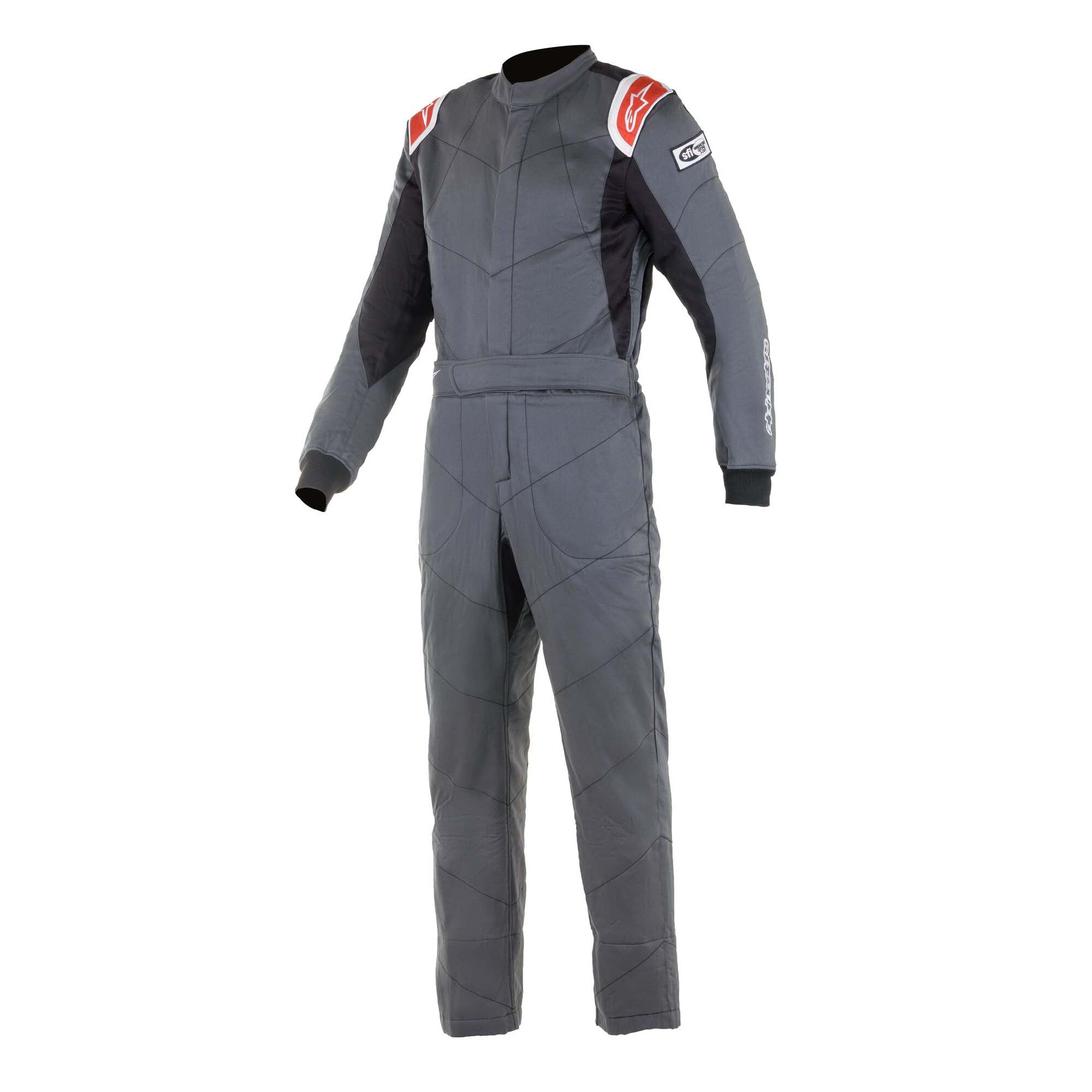The anthracite and red Alpinestars Knoxville v2 Racing Suit.