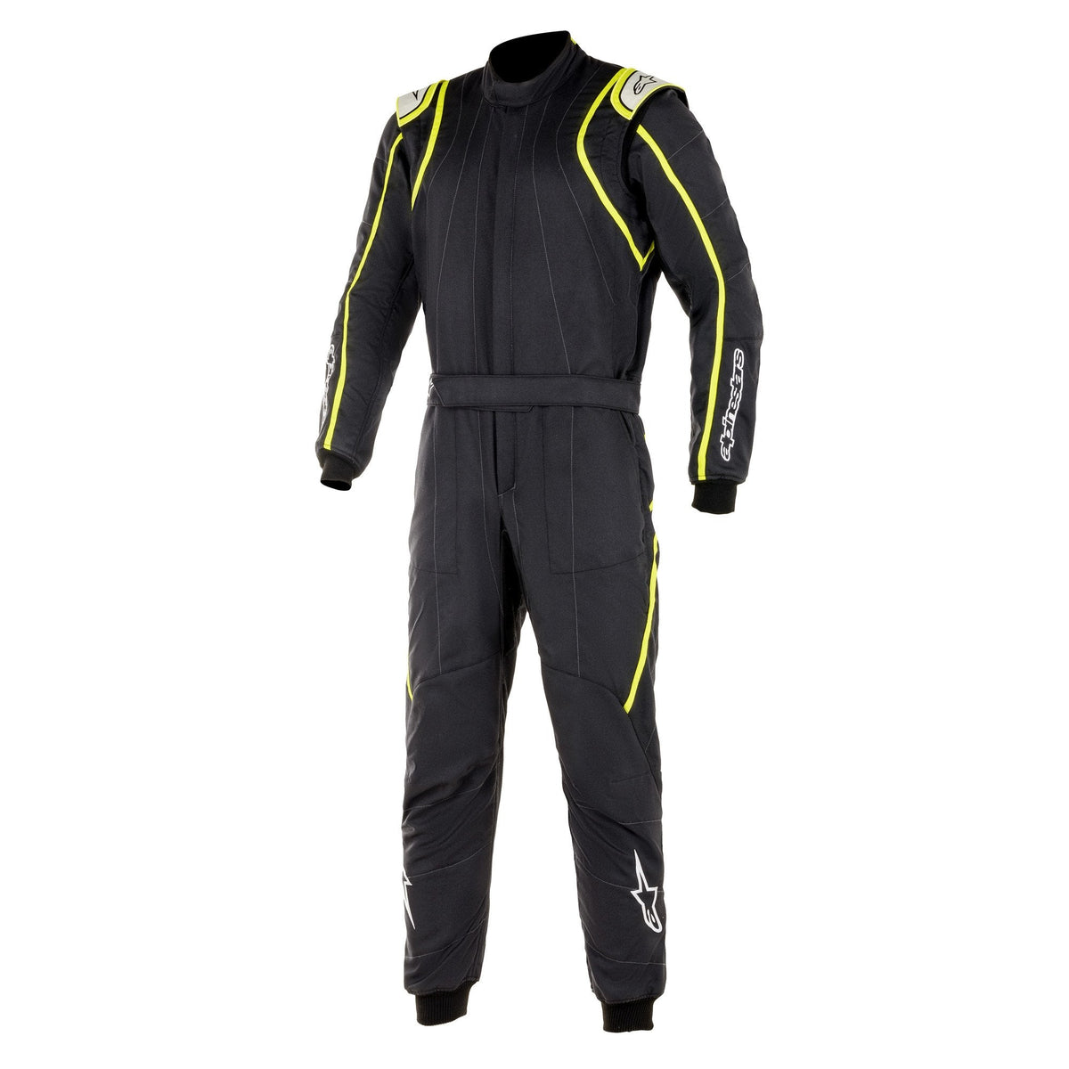 The black and yellow Alpinestars Race v2 Racing Suit.