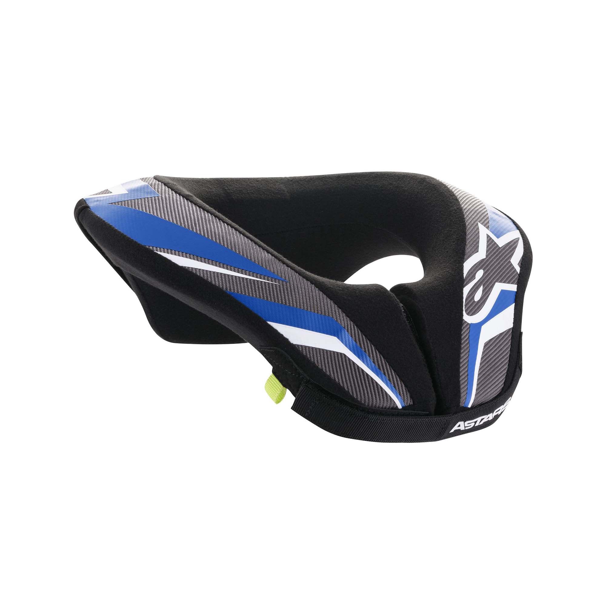 The black, anthracite and blue Alpinestars Sequence Youth Neck Roll/Support.