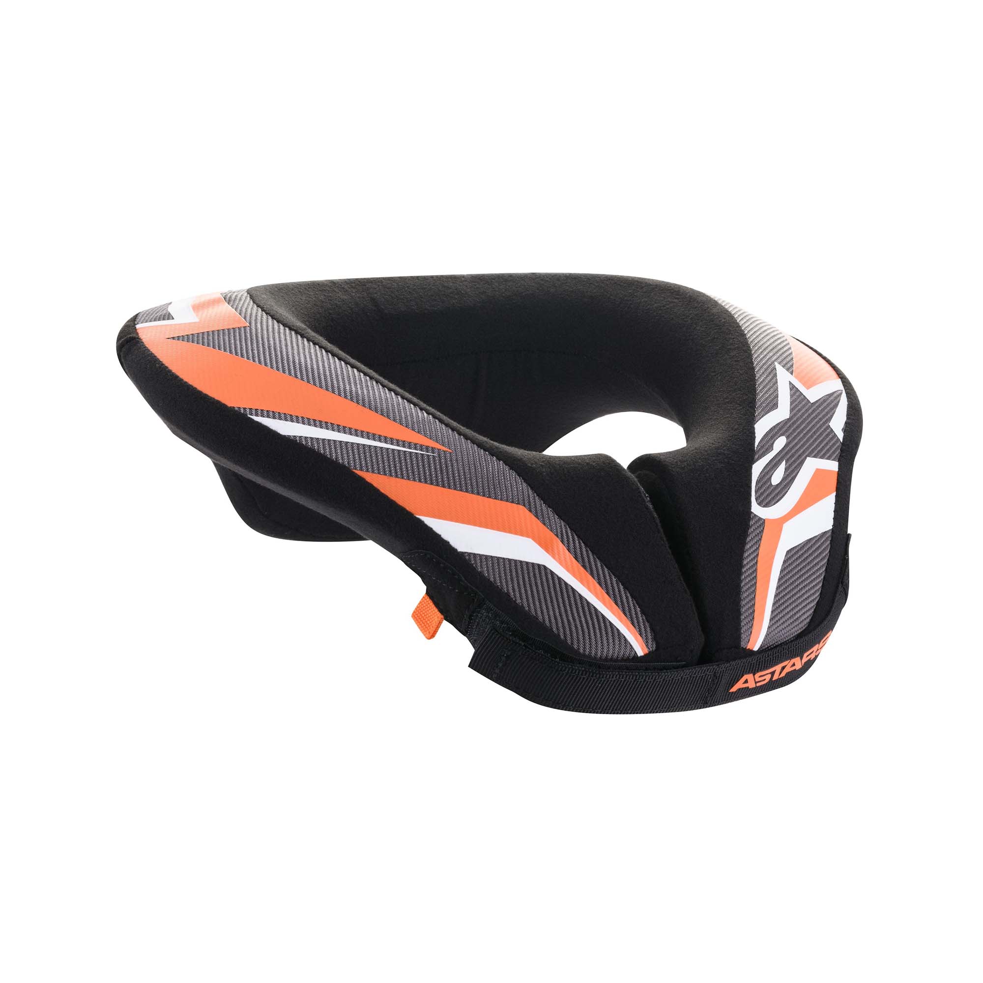 The black, anthracite and orange Alpinestars Sequence Youth Neck Roll/Support.