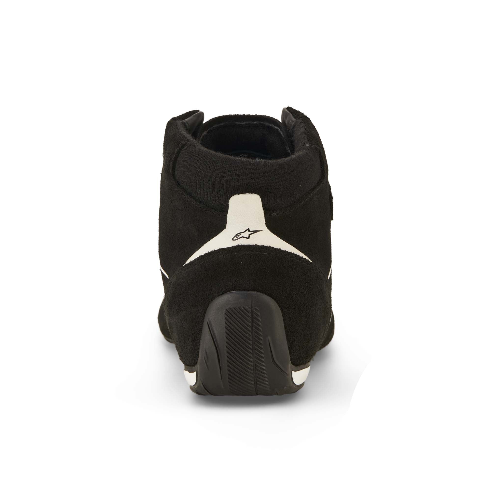 The heel black and white Alpinestars SP v3 Racing Shoes.