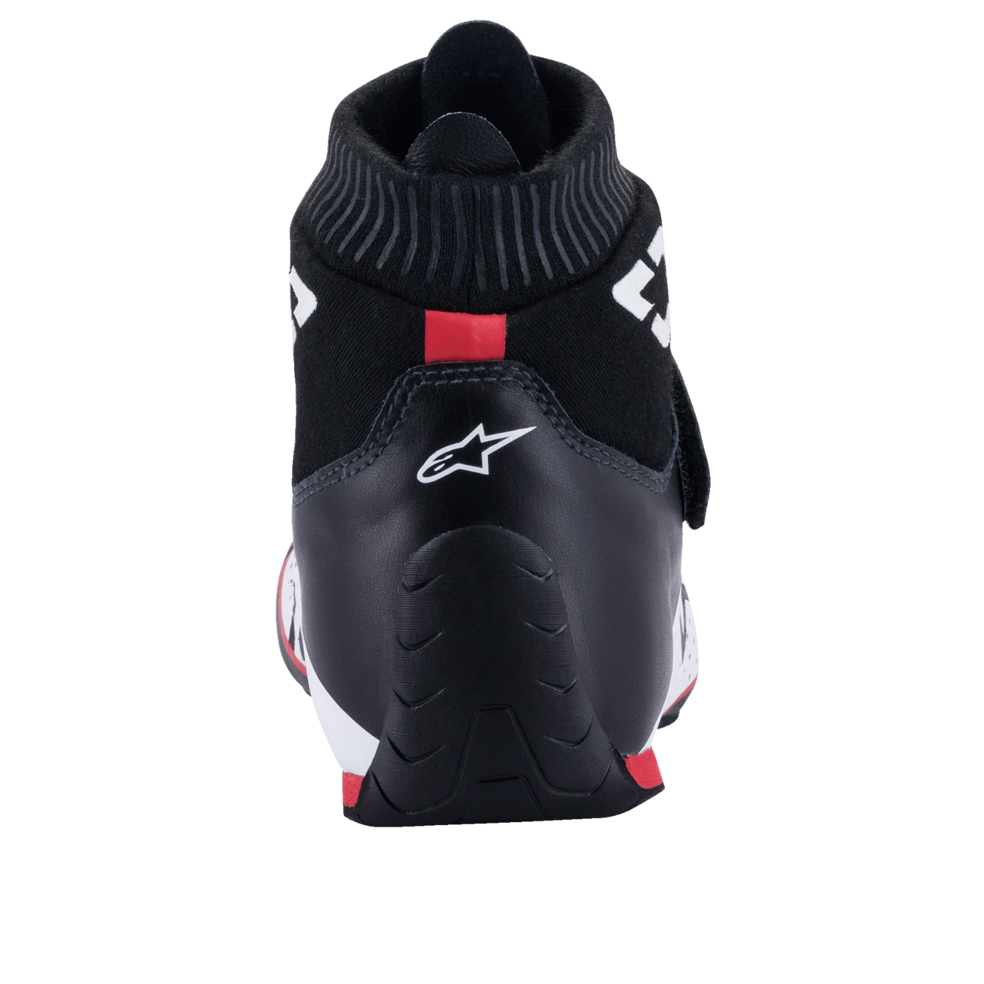 The heel of the black, white and red Alpinestars Supermono v2 Racing Shoes.