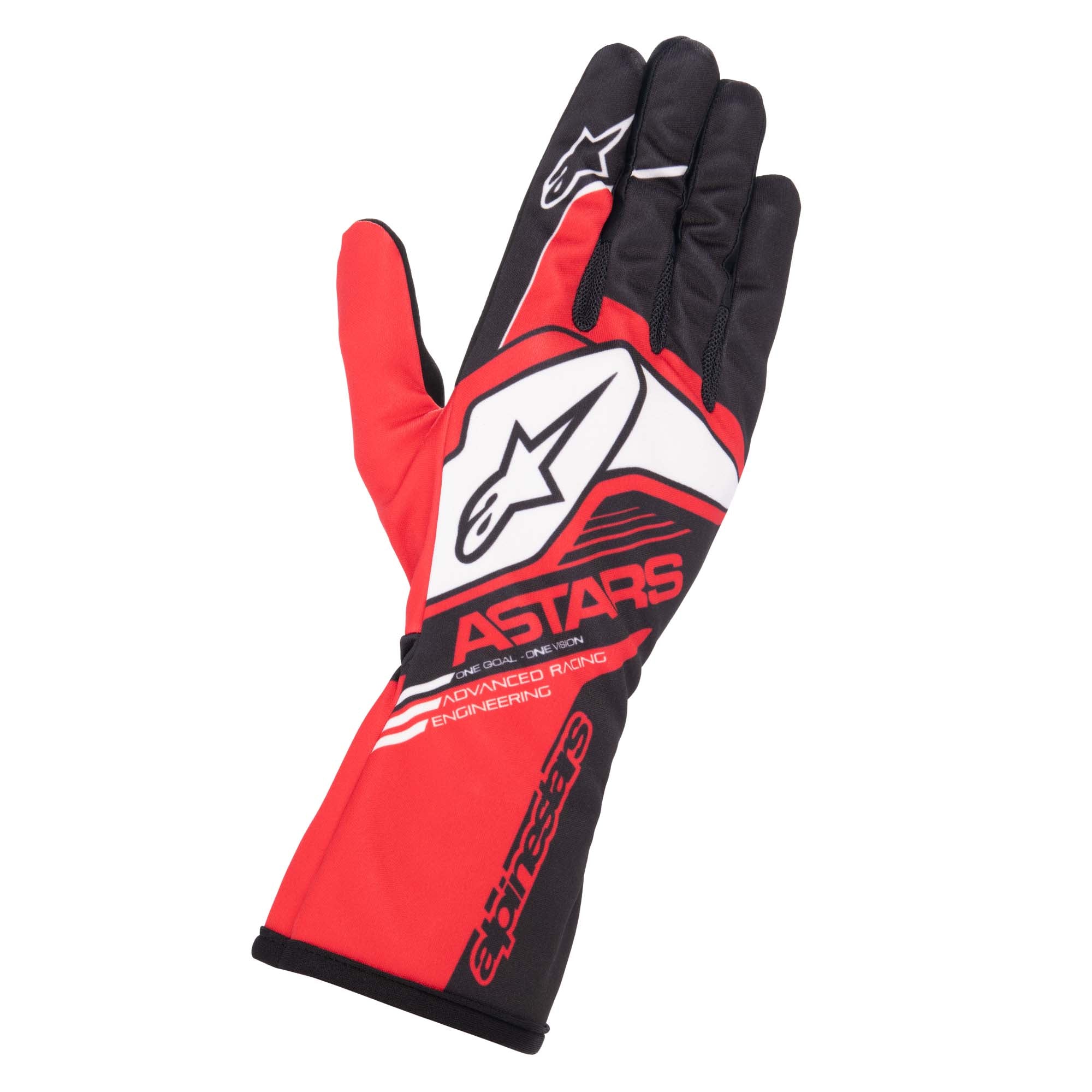 The back of the red and black Alpinestars Tech-1 K Race v2 Karting Gloves - Corporate.