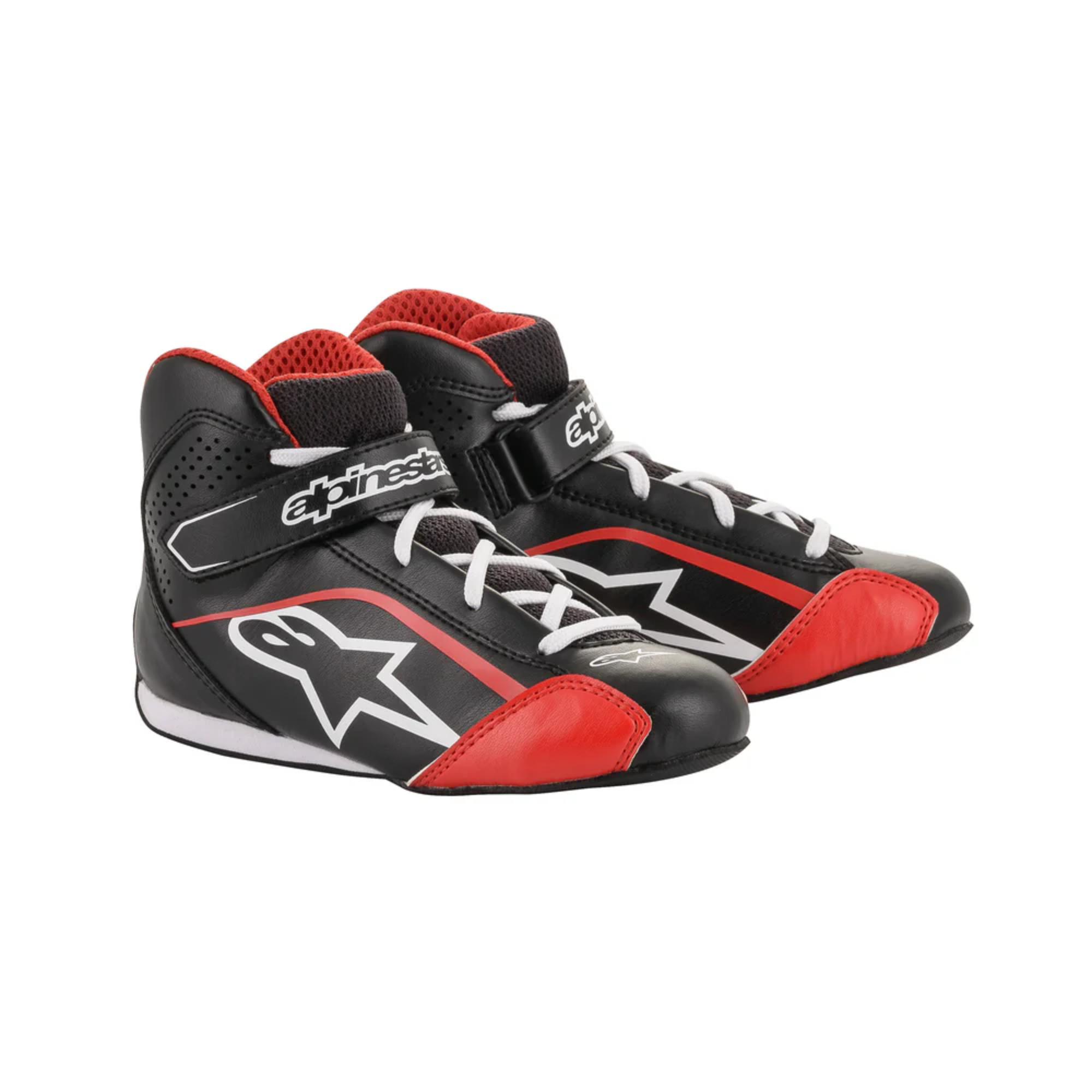 The black, white and red Alpinestars Tech 1-KS Youth Karting Shoes.