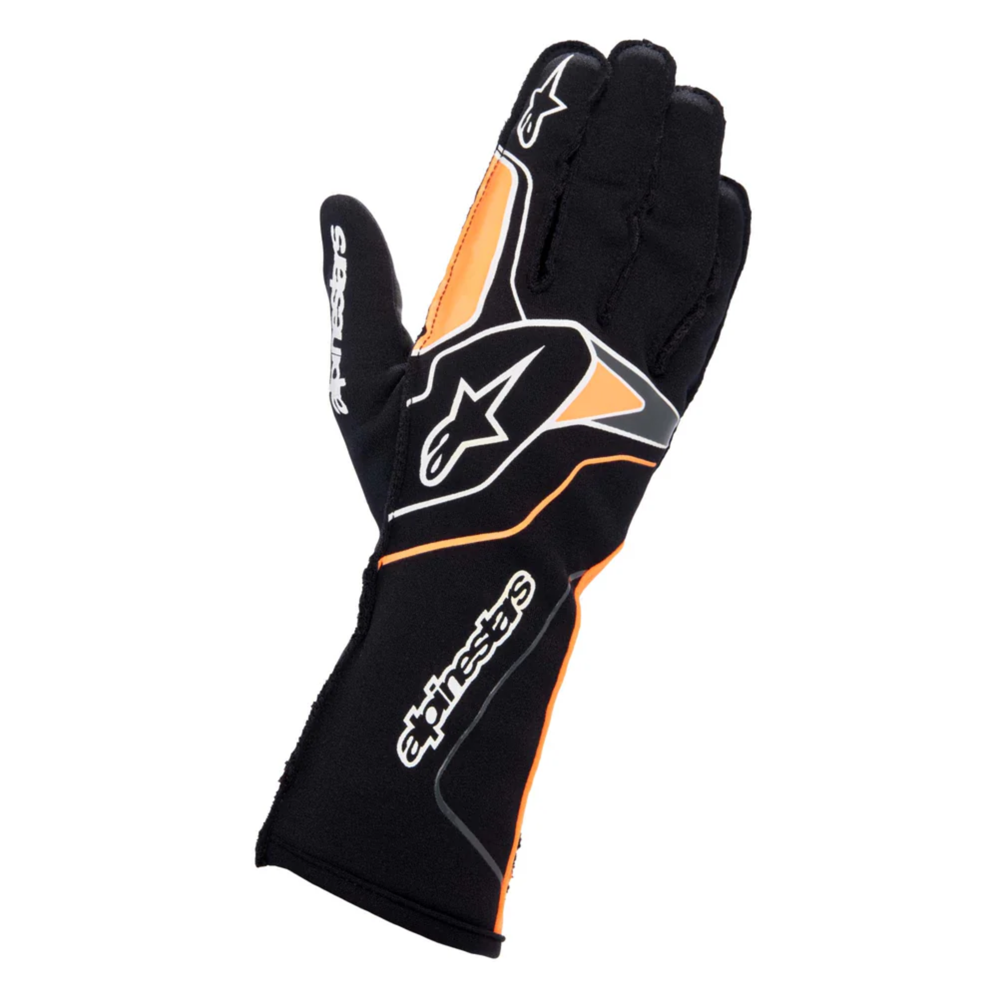 The black and orange Alpinestars Tech-1 KX v3 Karting Gloves.