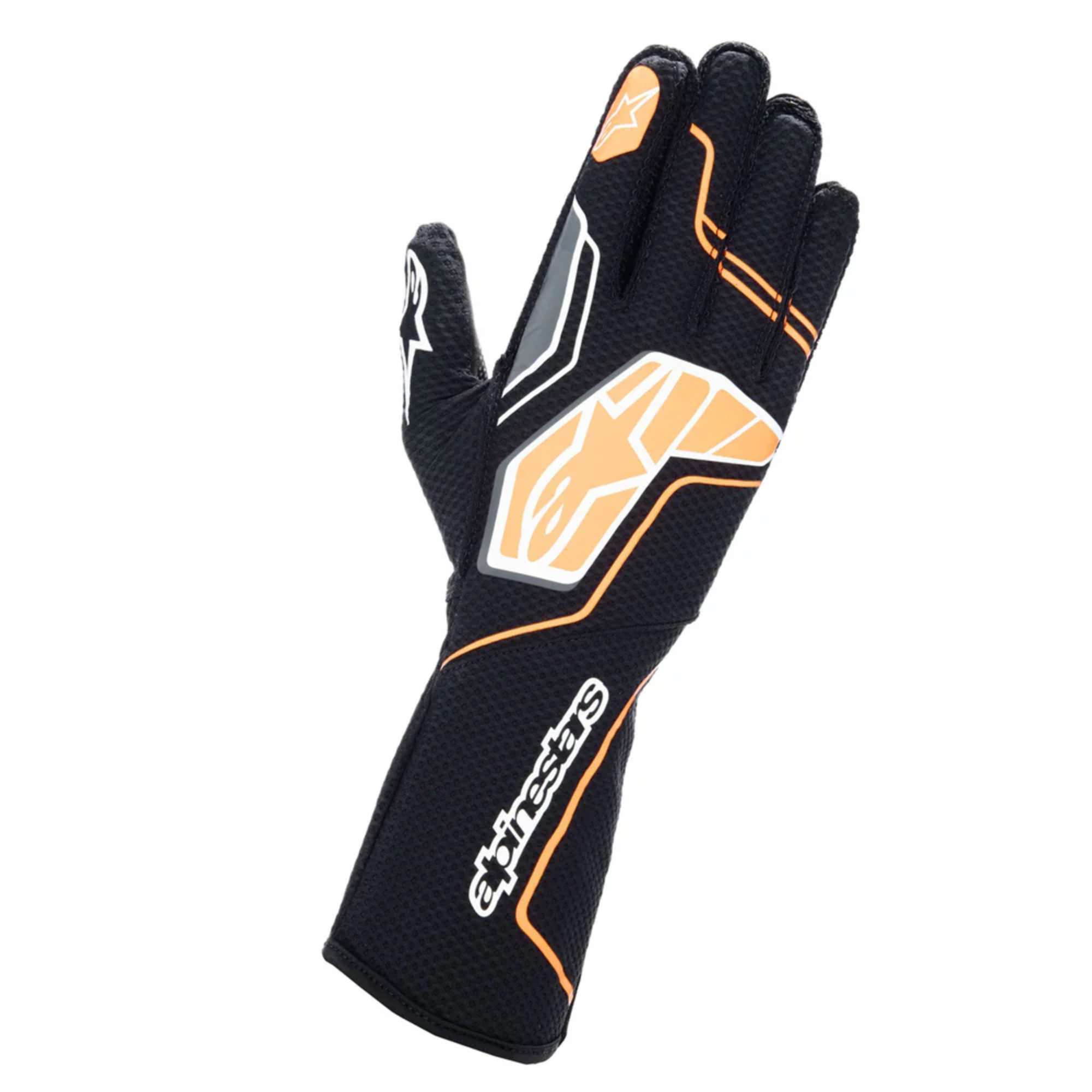 The black and orange Alpinestars Tech-1 KX v4 Karting Gloves.