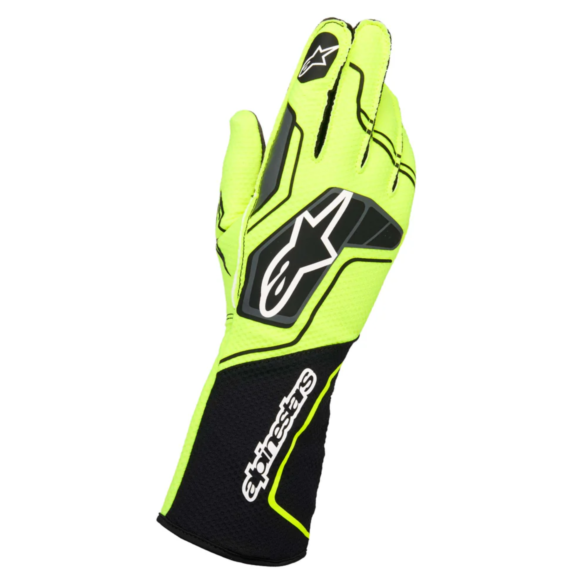The yellow and black Alpinestars Tech-1 KX v4 Karting Gloves.