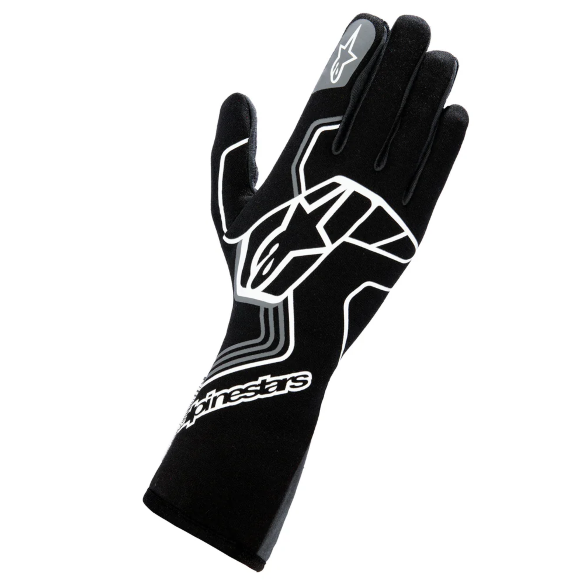 The black and grey Alpinestars Tech-1 Race v4 Racing Gloves.