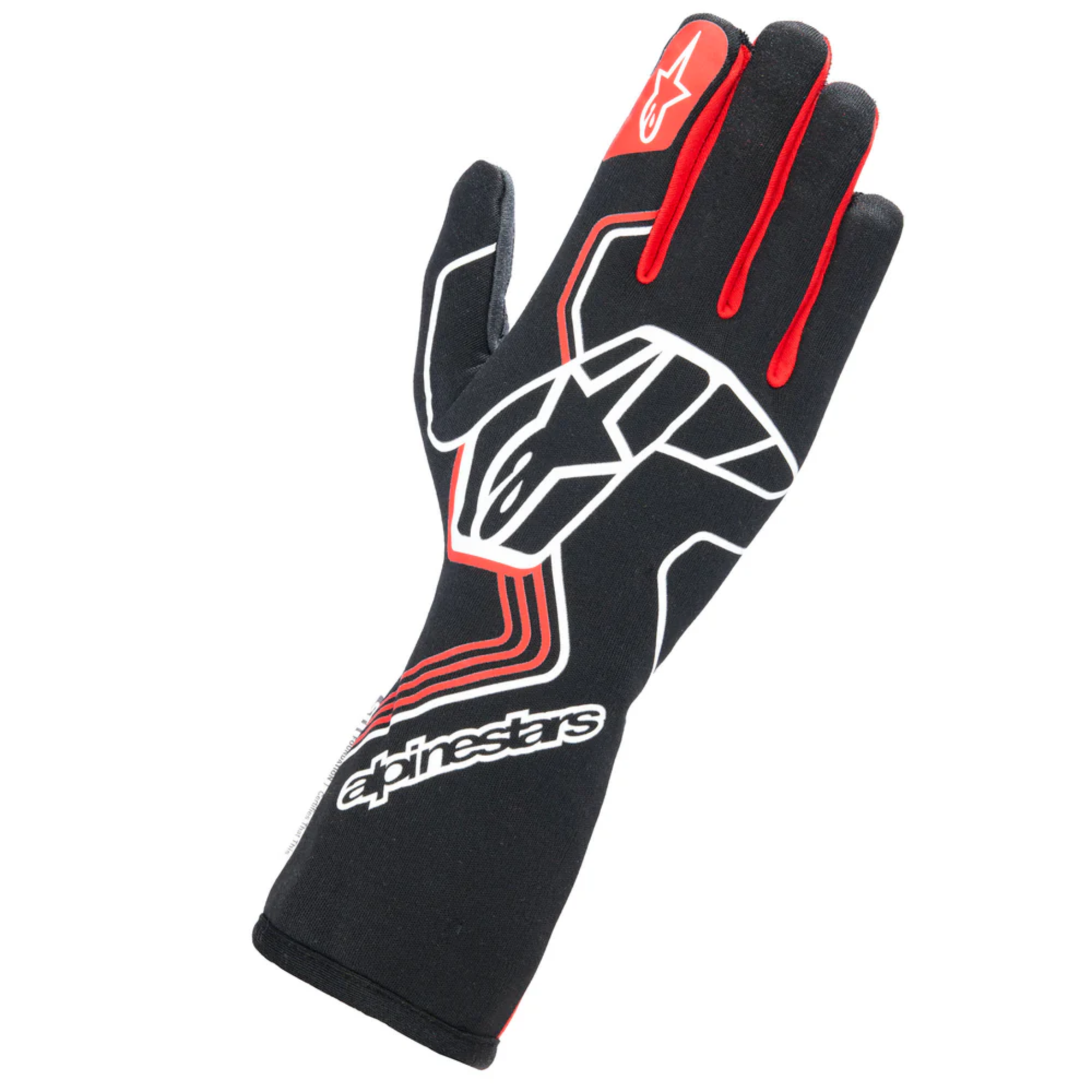 The back of the red and black Alpinestars Tech-1 Race v4 Racing Gloves.