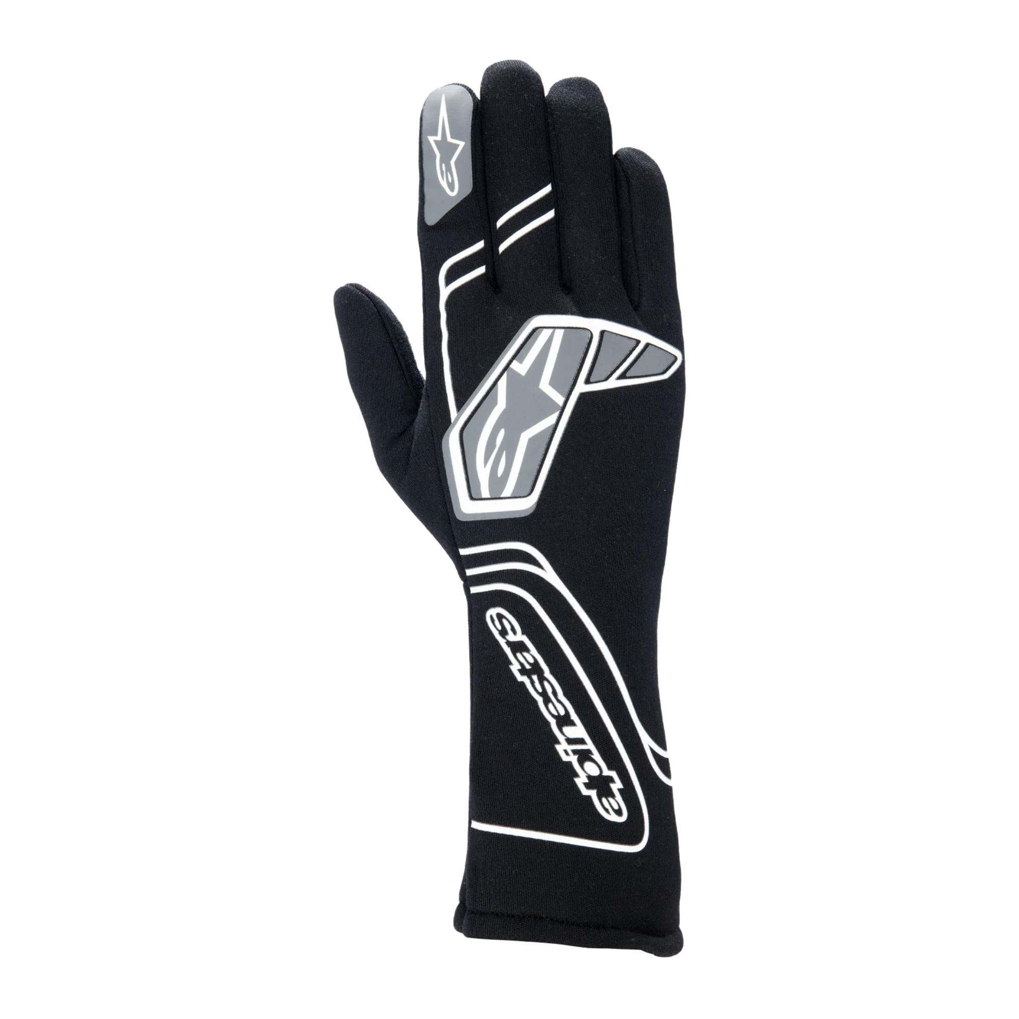 The back of the black Alpinestars Tech-1 Start v4 Racing Gloves.