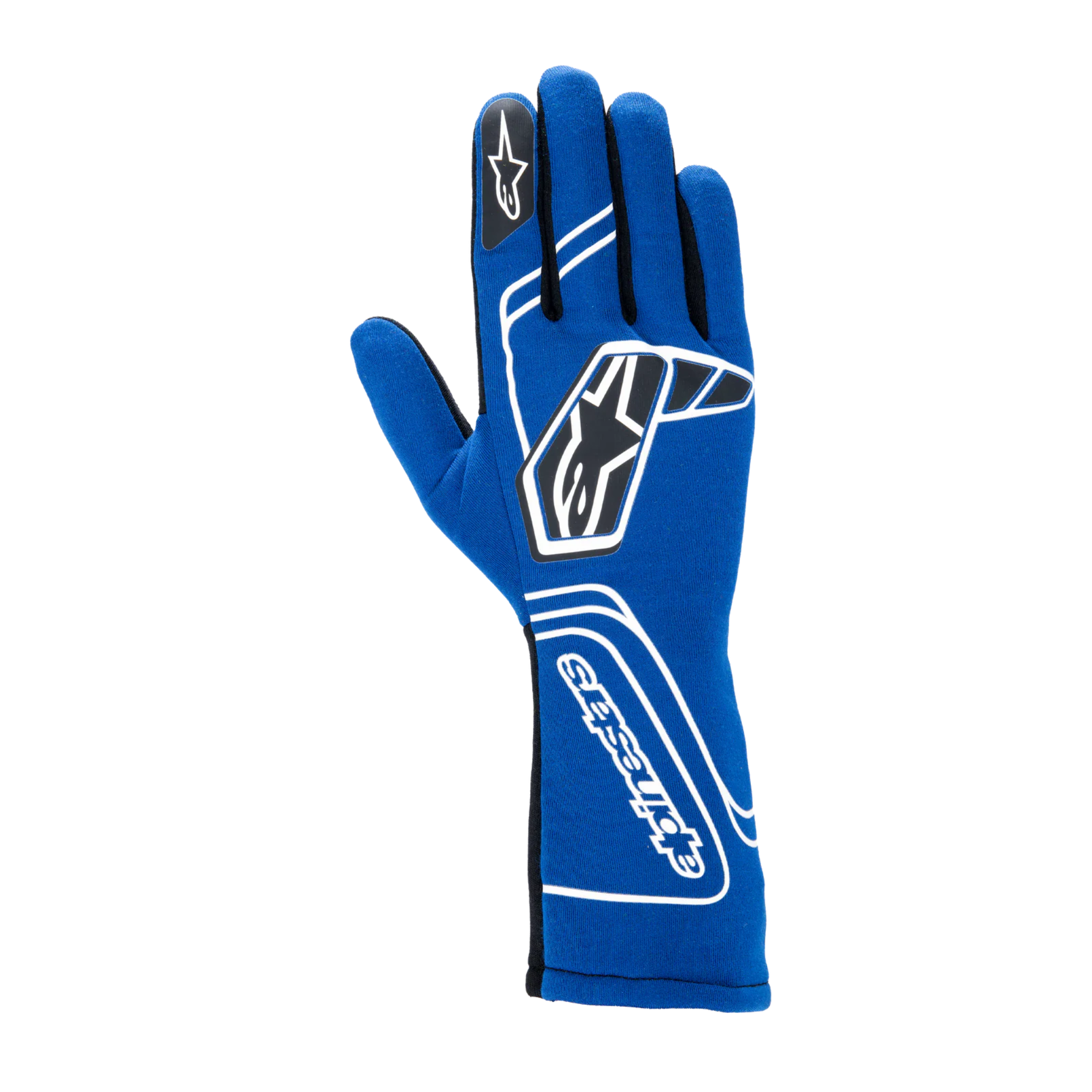 The back of the blue Alpinestars Tech-1 Start v4 Racing Gloves.