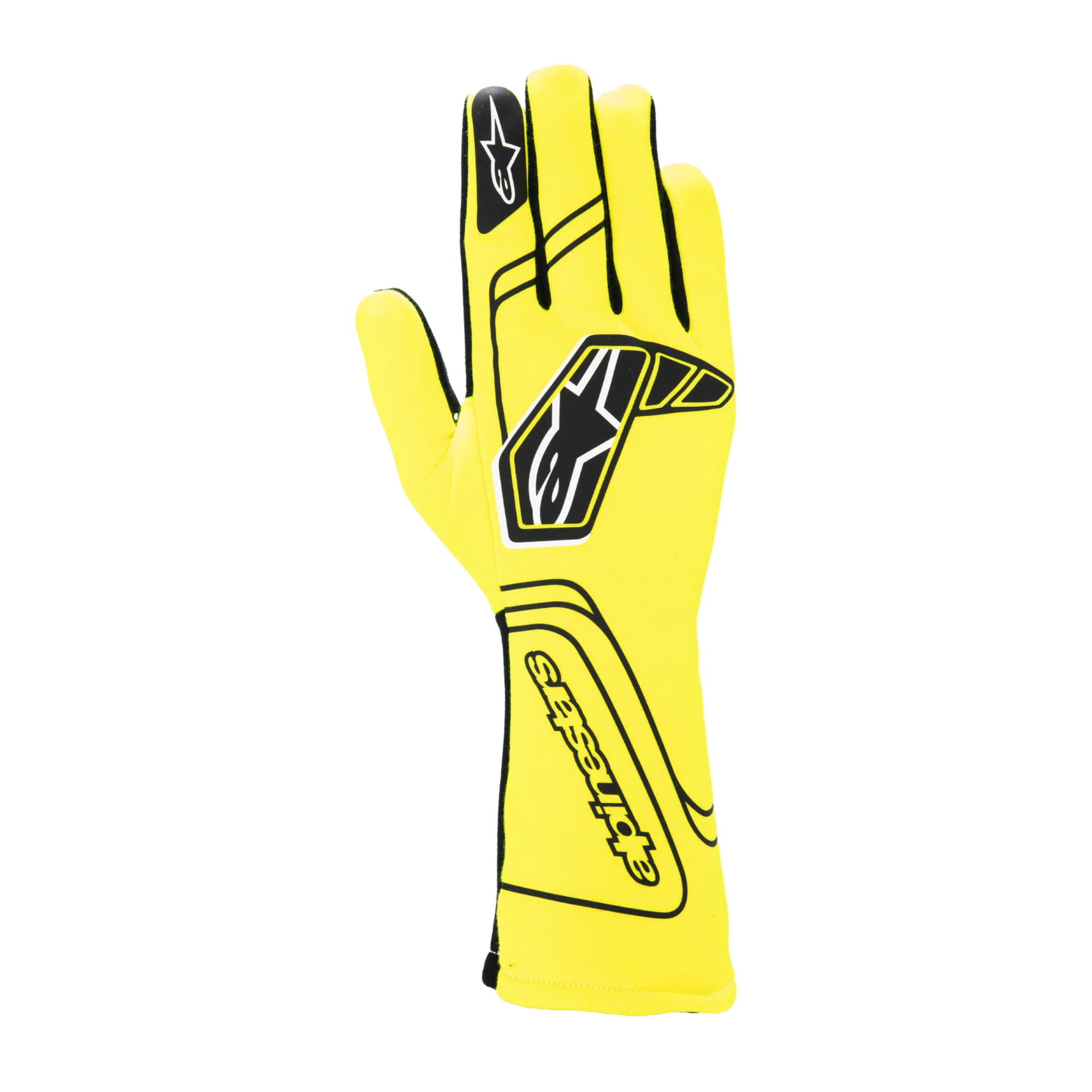 The back of the yellow Alpinestars Tech-1 Start v4 Racing Gloves.