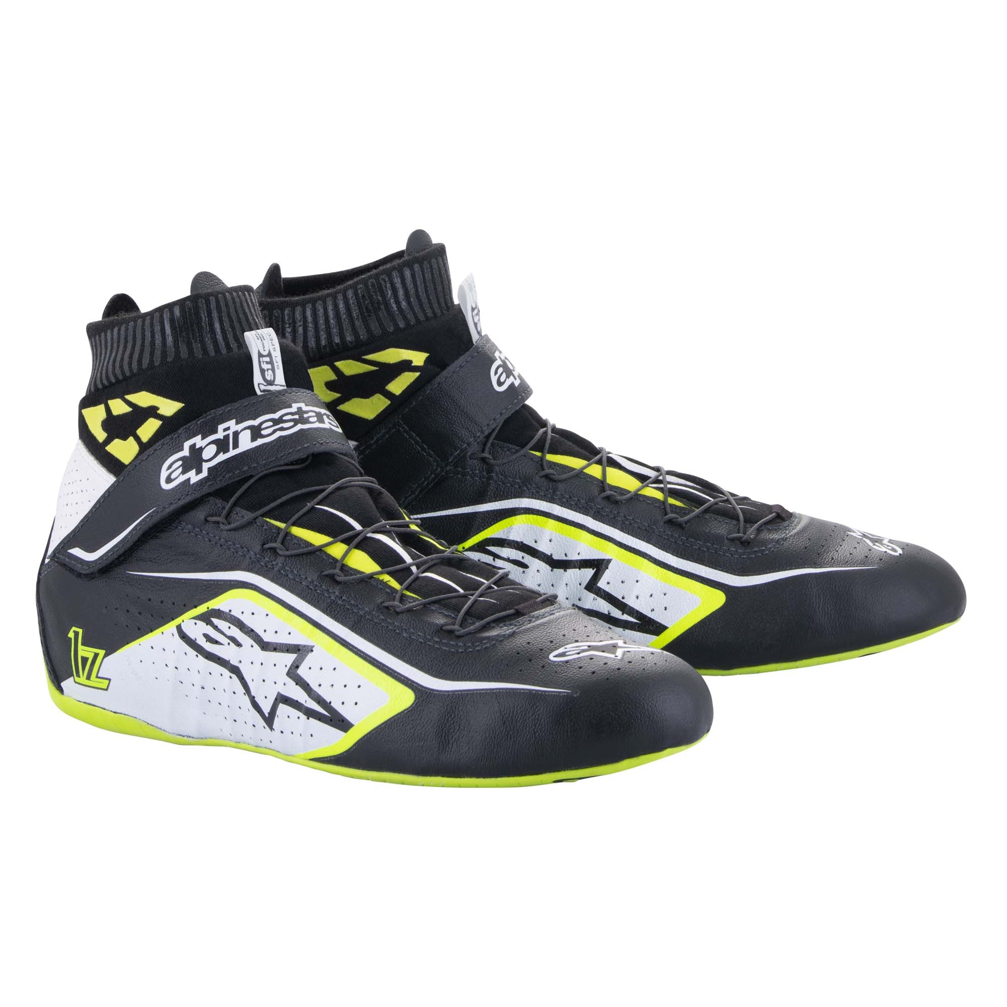 The black, yellow and white Alpinestars Tech-1 Z v2 Racing Shoes.