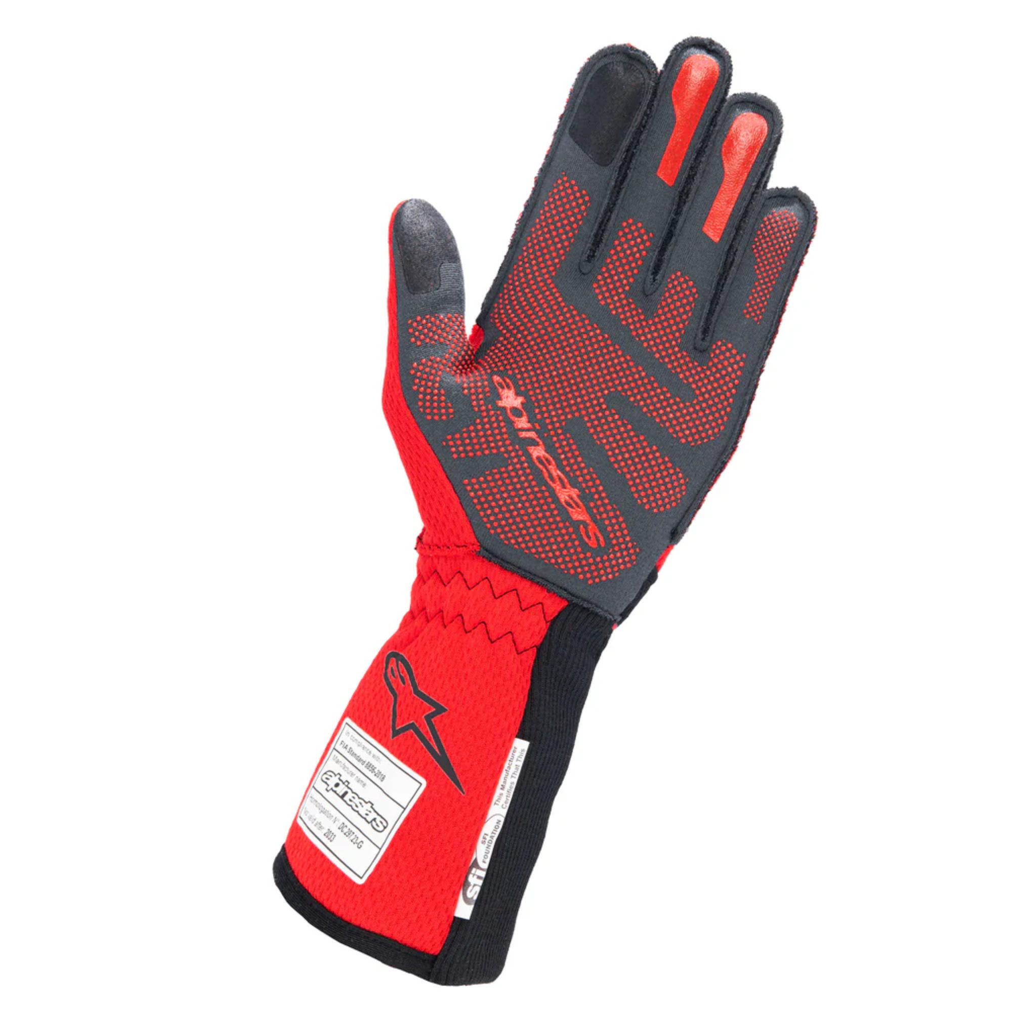 The palm of the black and red Alpinestars Tech-1 ZX v4 Racing Gloves.