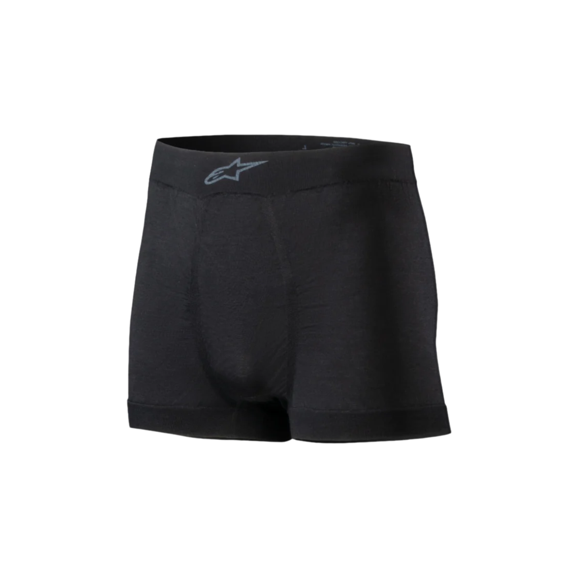 The front of the black Alpinestars Tech ZX Nomex Boxers.