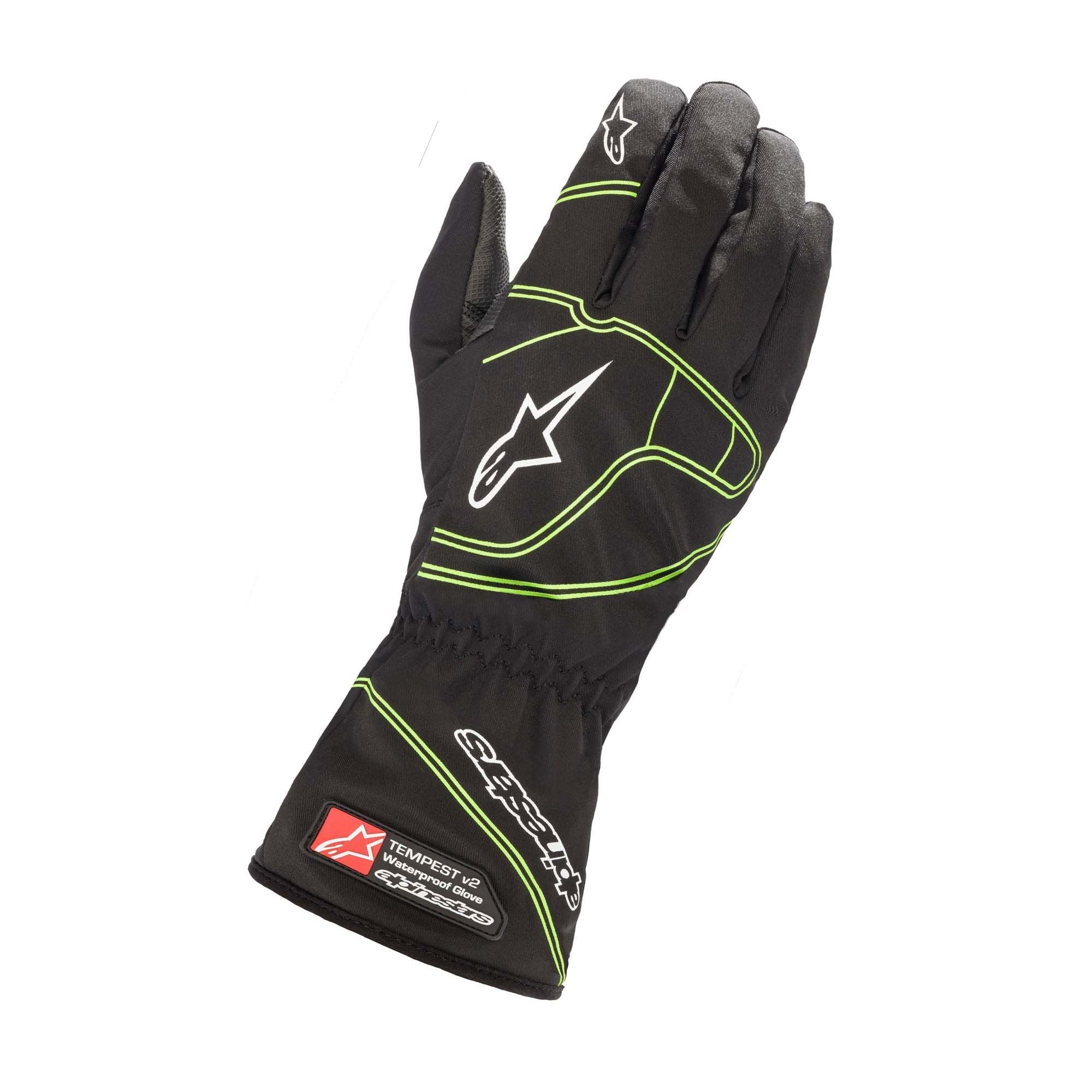 The back of the Alpinestars Tempest v2 S WP Youth Karting Gloves.