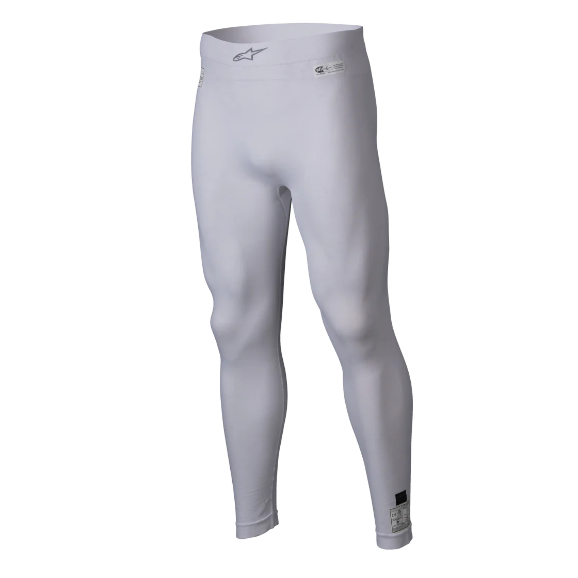 The front of the white Alpinestars ZX Evo v3 Racing Underpants.