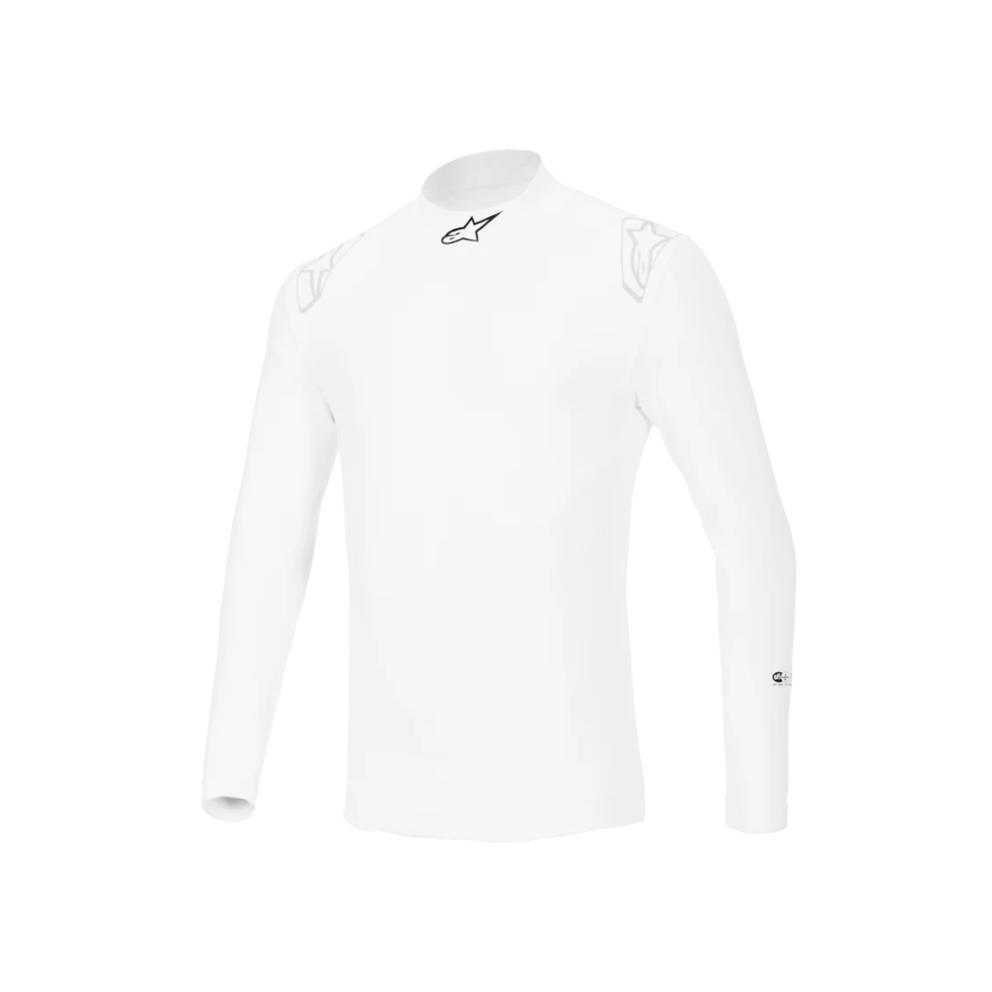 The front of the white Alpinestars ZX Evo v3 Racing Undershirt.