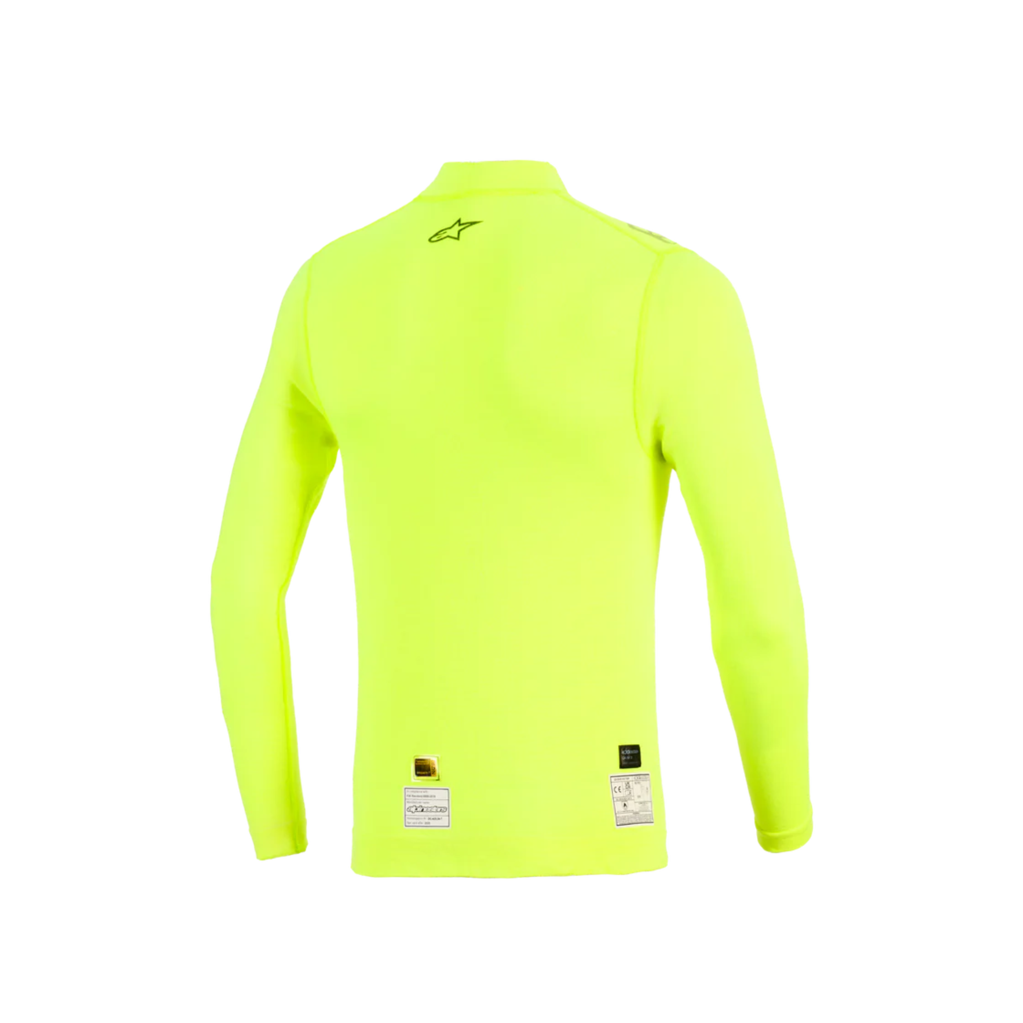 The back of the yellow Alpinestars ZX Evo v3 Racing Undershirt.
