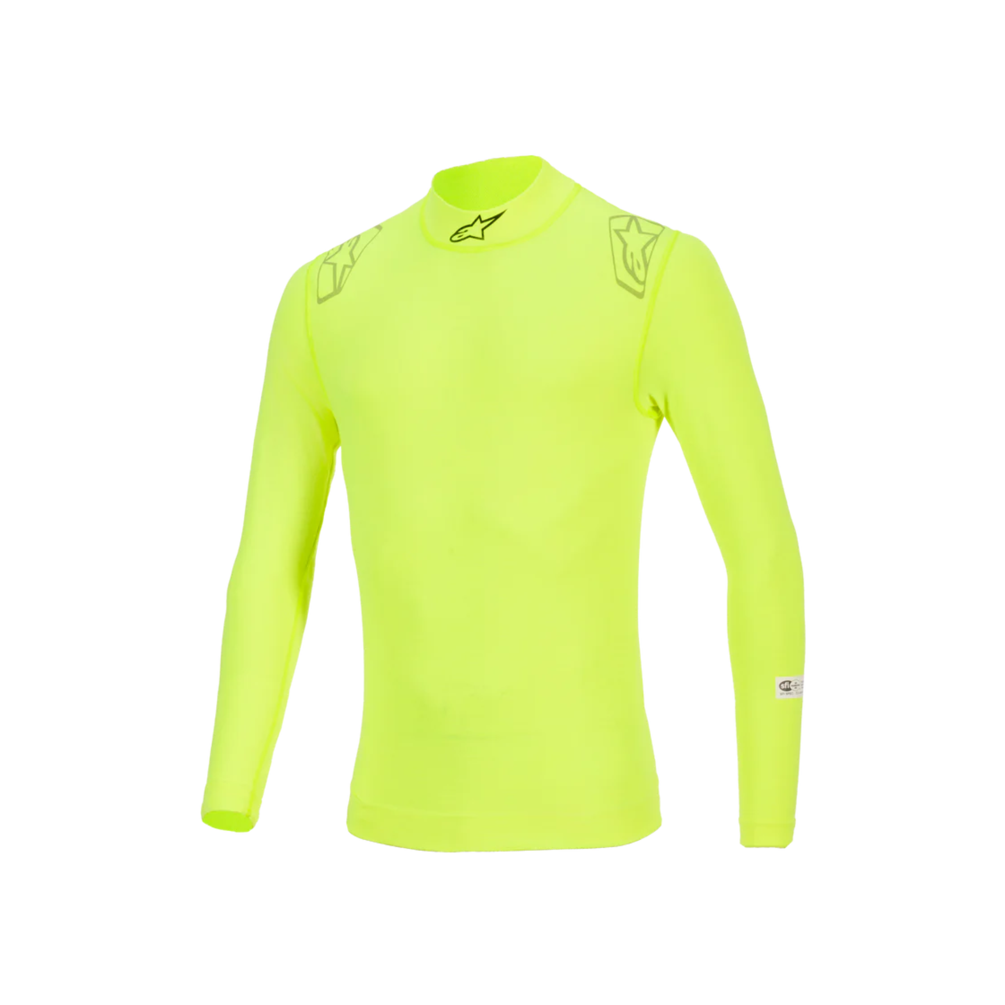 The front of the yellow Alpinestars ZX Evo v3 Racing Undershirt.