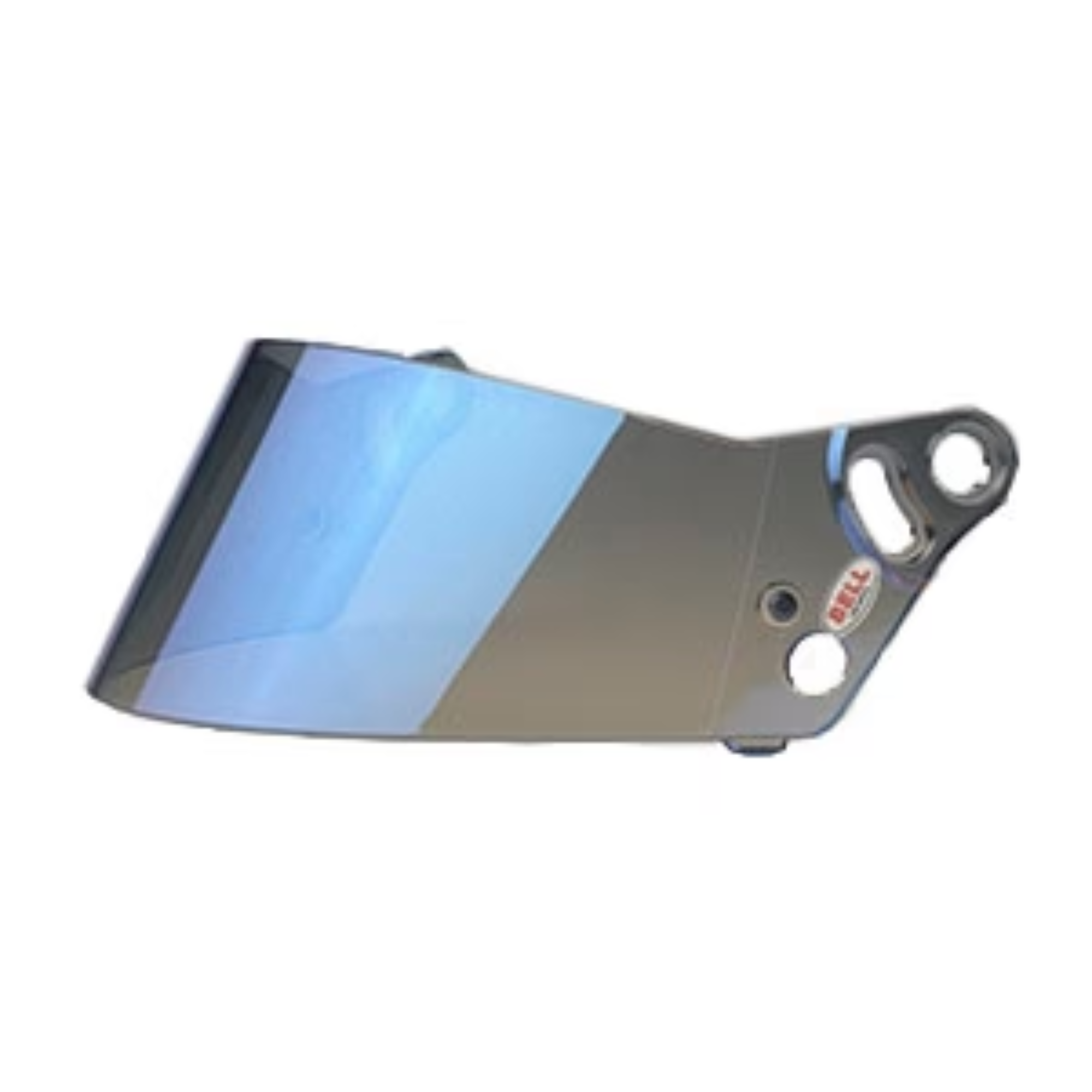 The blue chrome Bell 287 Helmet Shield from Bell that fits the Fits K1 Sport, K1 Pro, GP2 Youth and other Bell Racing Helmets.