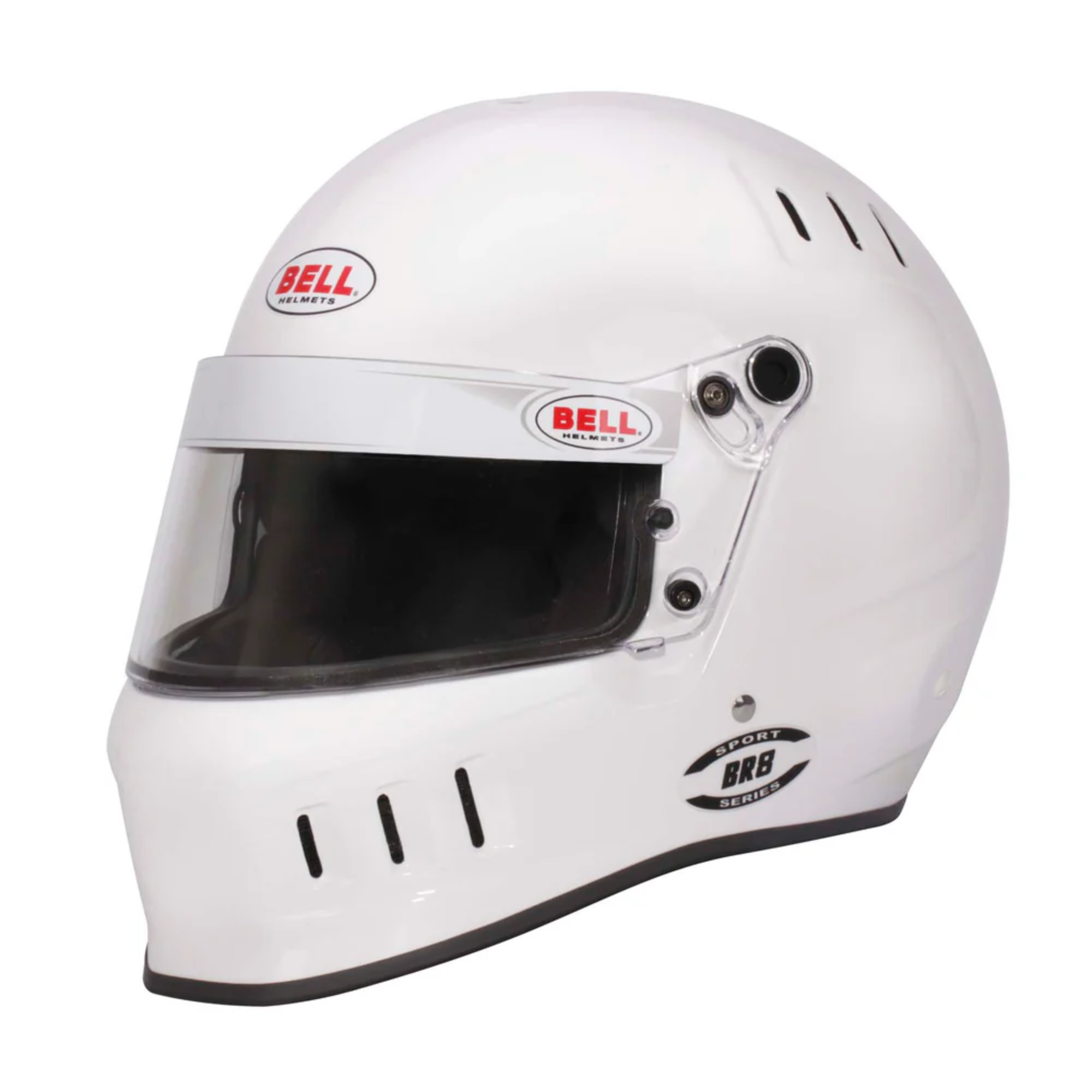 The white Bell BR8 Air Racing Helmet from bell. Snell rated SA2020.