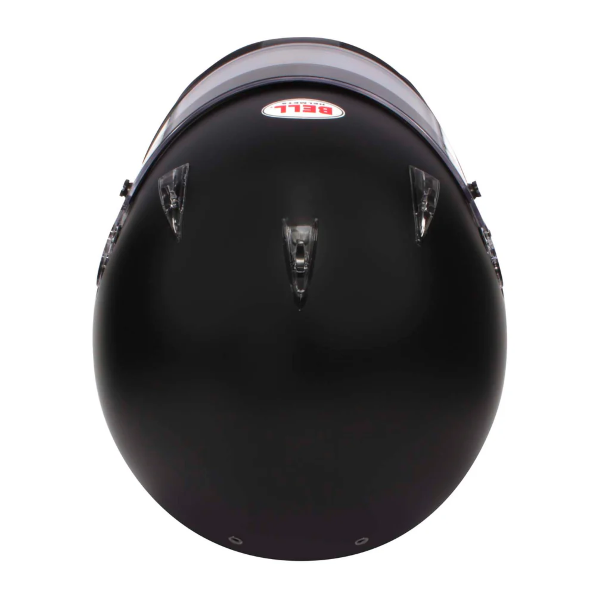 The top of the SA2020 rated black Bell GP3 Sport Racing Helmet.