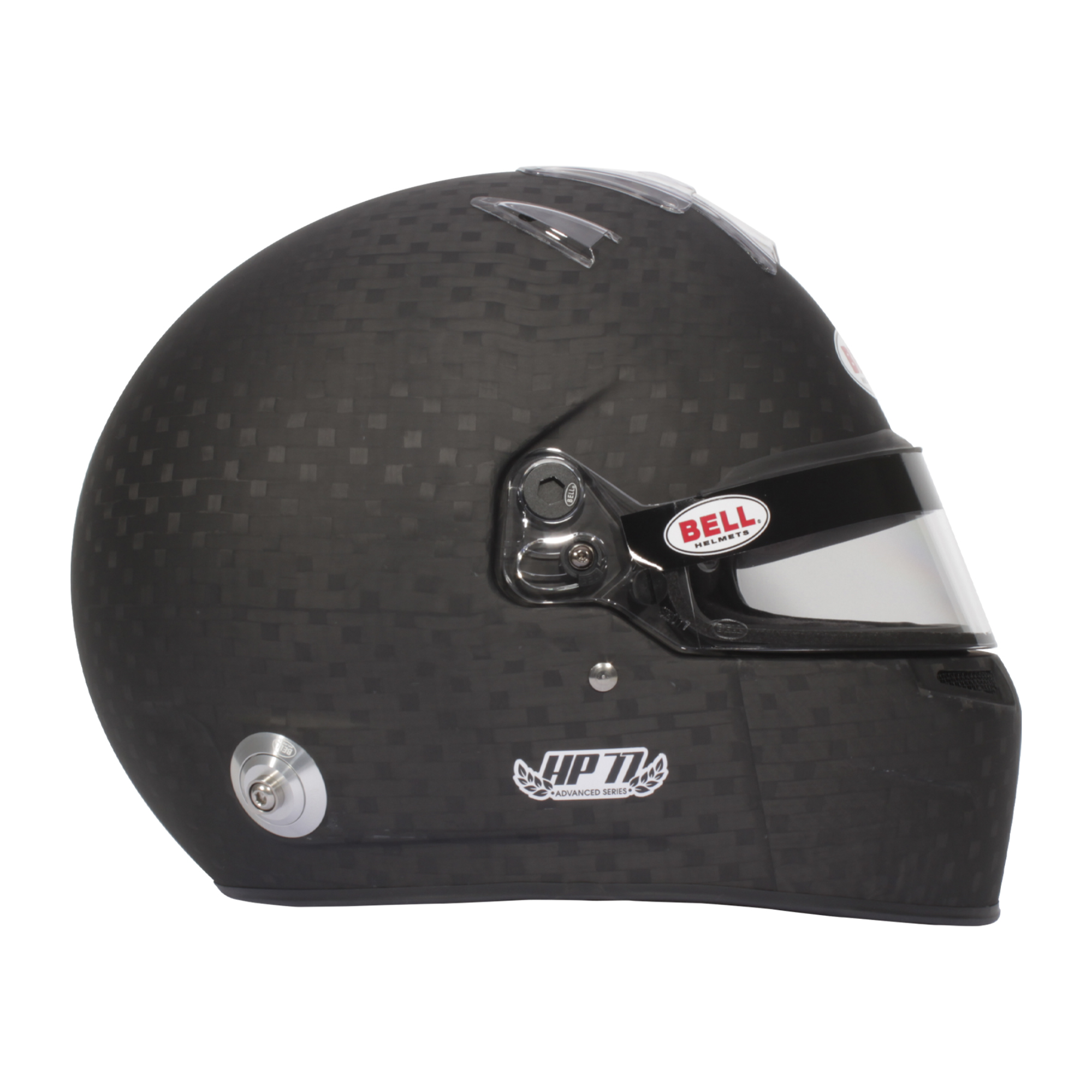The right side of the Bell HP77 STD ABP Carbon Racing Helmet.