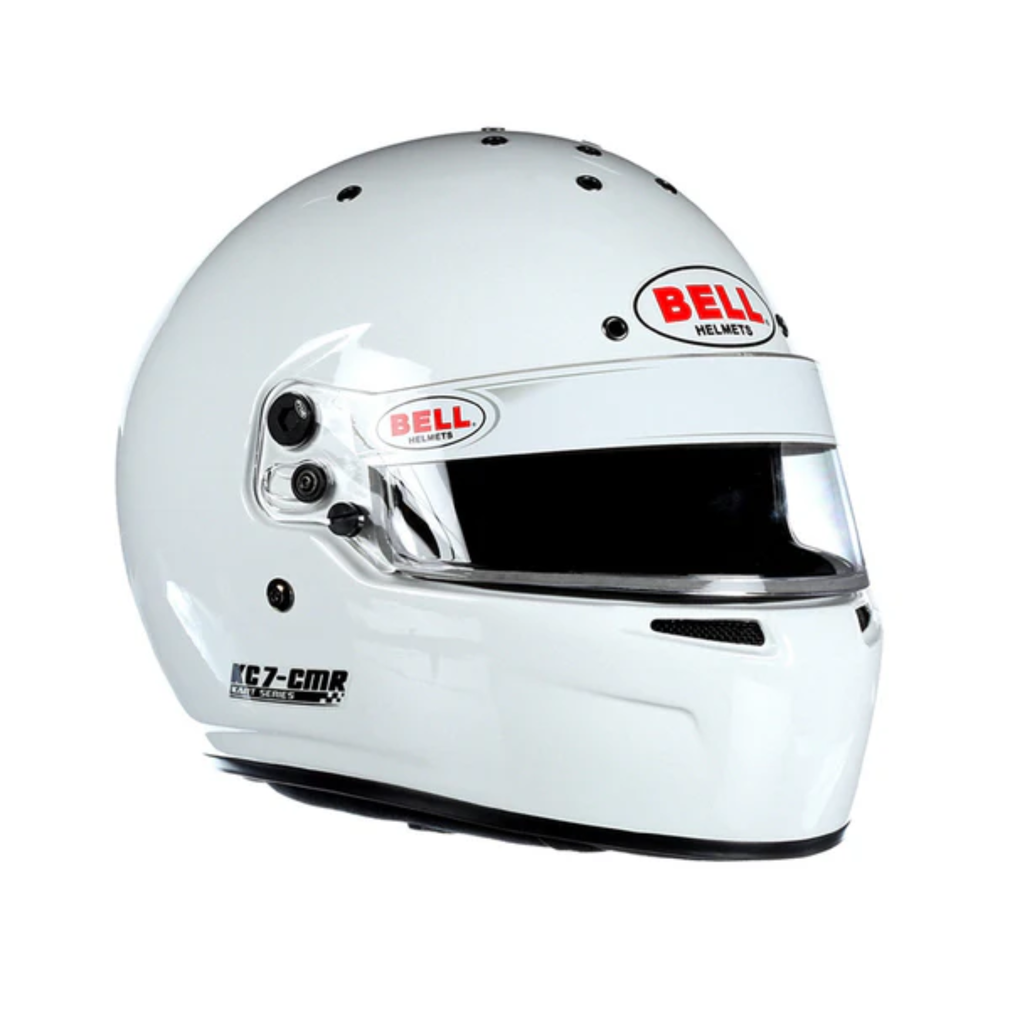 The Bell KC7 CMR Youth Karting Helmet from Bell from the side.