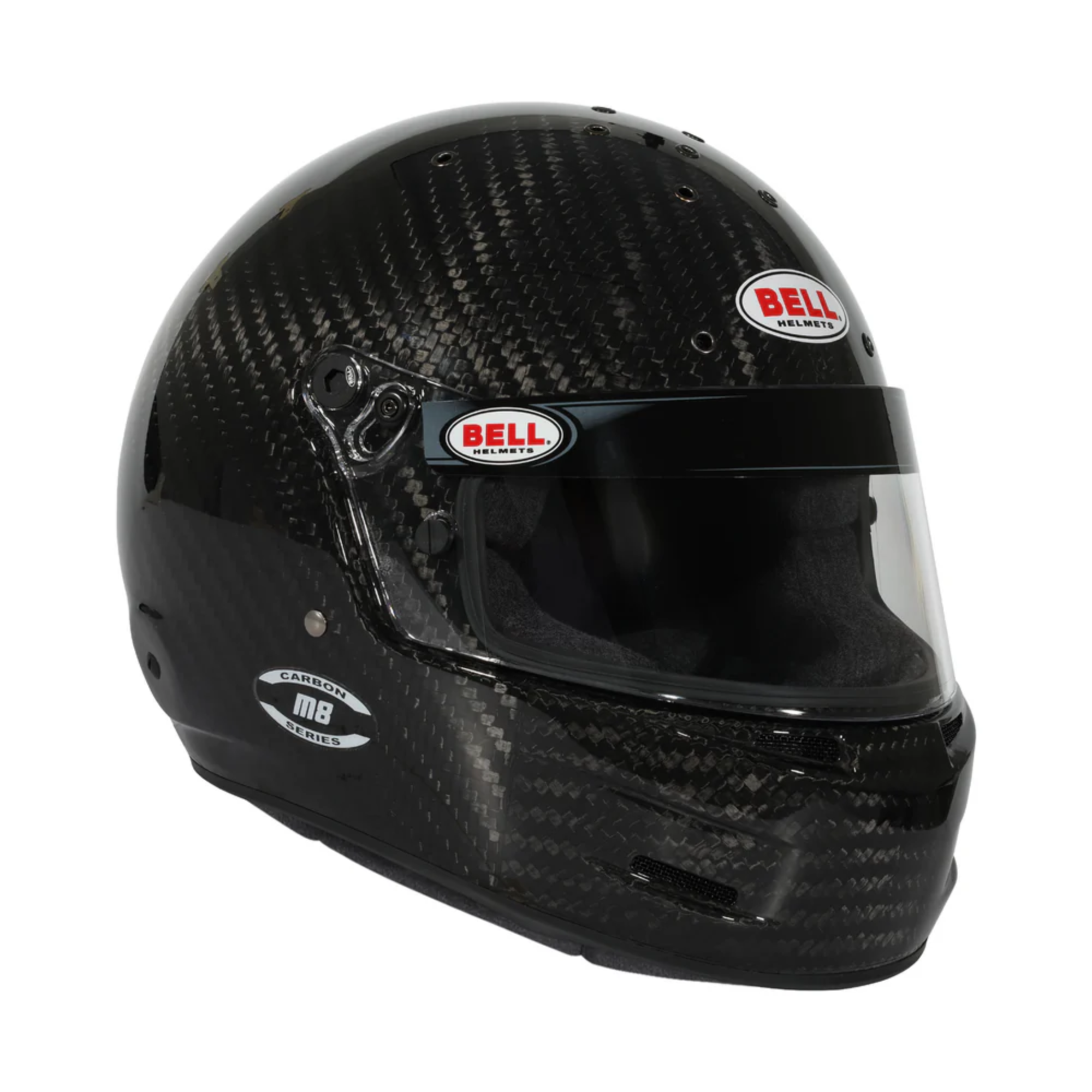 The Bell M8 Ultra Carbon Racing Helmet at an angle.