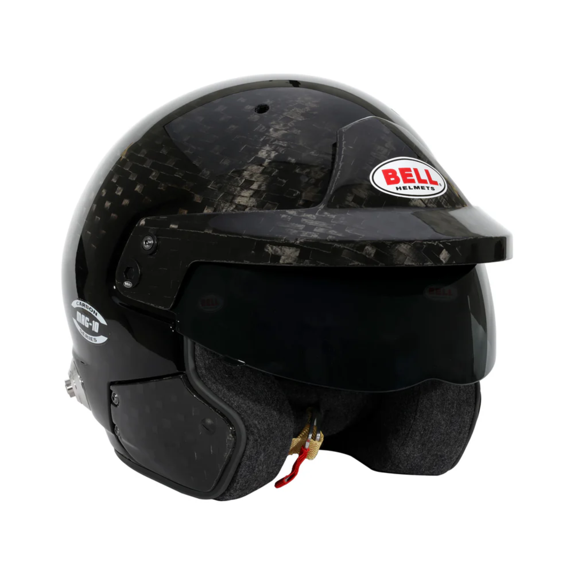 The Bell Mag-10 Ultra Carbon Racing Helmet at an angle.