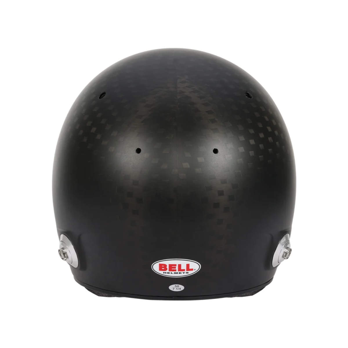 The back of the SA2025 & FIA8859 homologated Bell RS7 Lite Ultra Carbon Racing Helmet.
