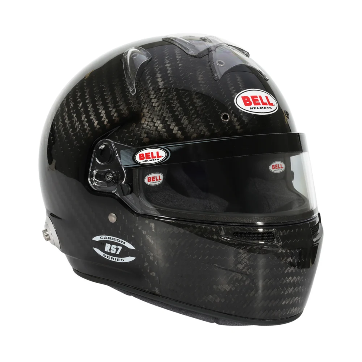The Bell RS7 Ultra Carbon Racing Helmet at an angle.