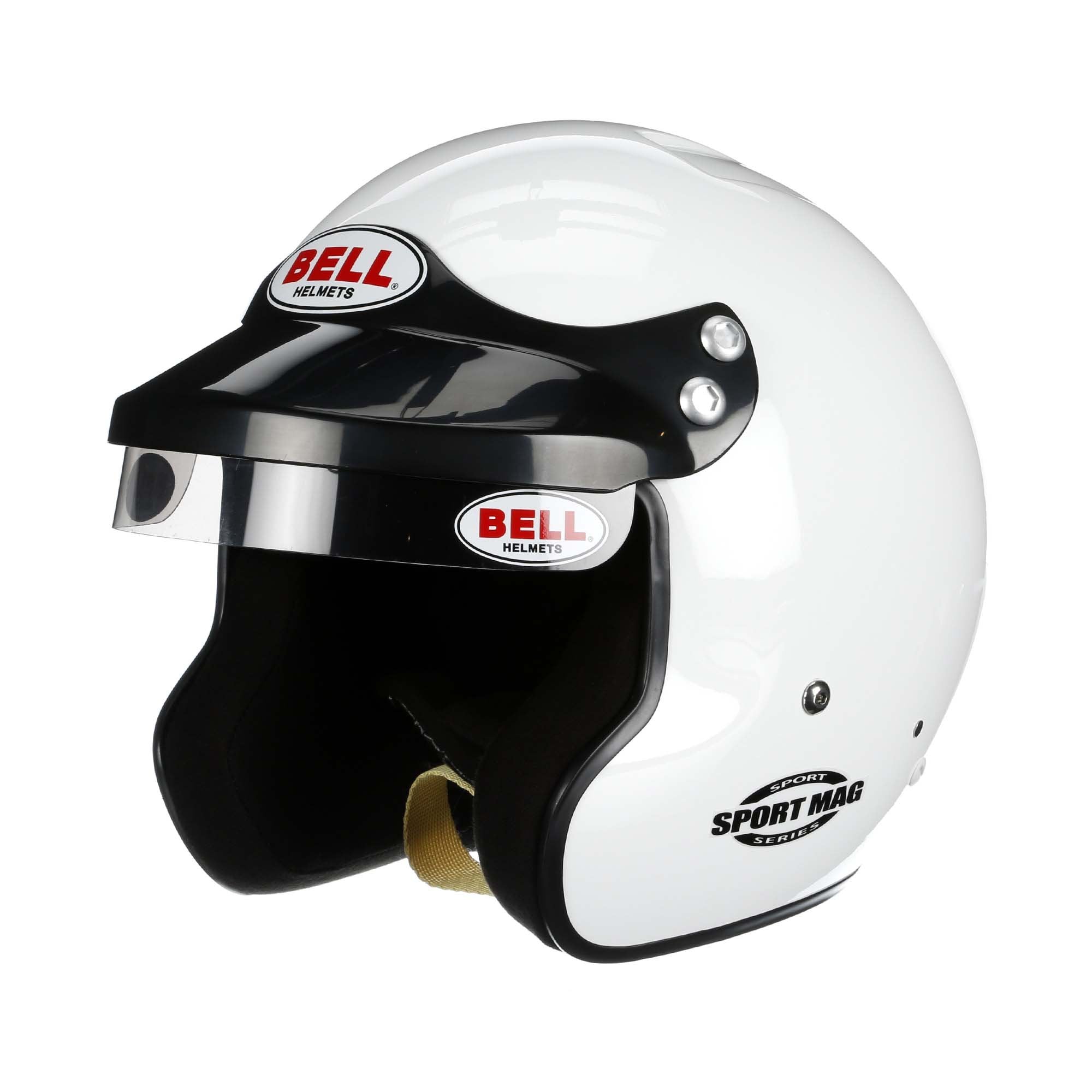 The SA2020 white Bell Sport Mag Racing Helmet.