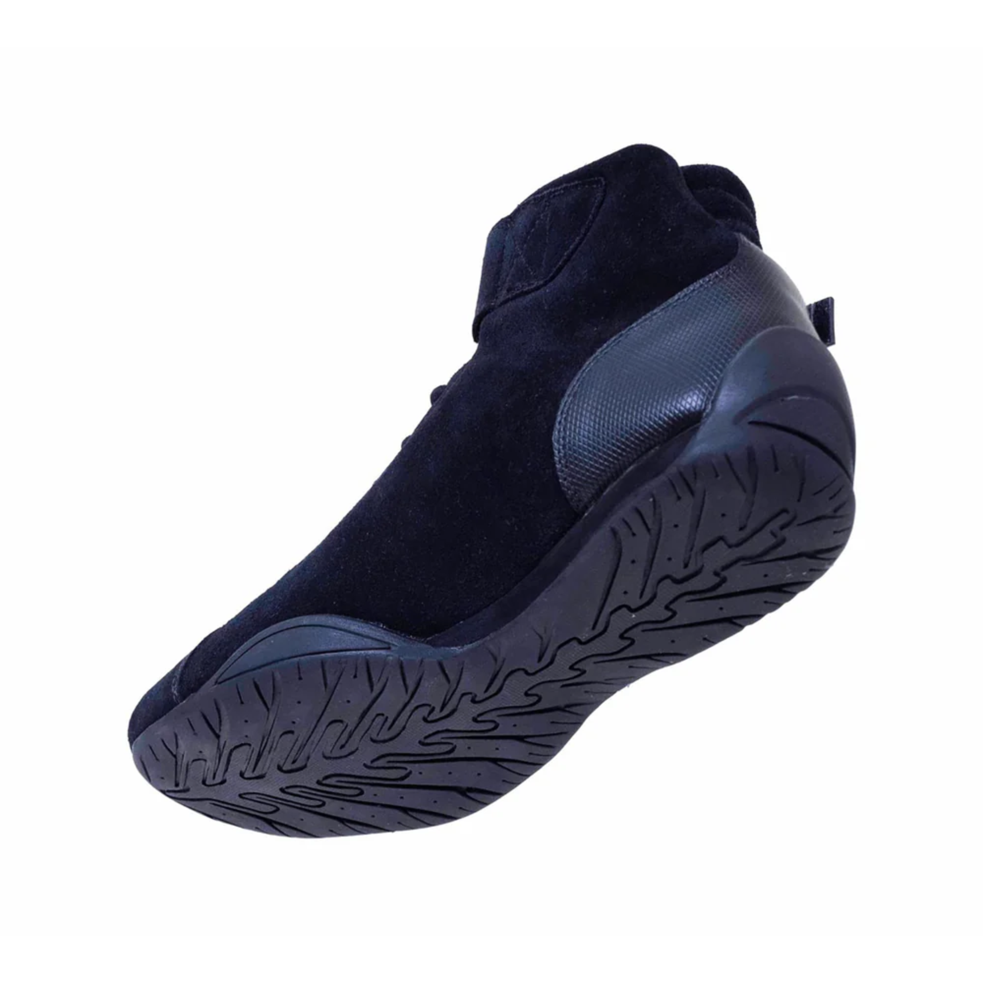 The black Bell Sport-TX Racing Shoes from Bell from the bottom showing the sole.