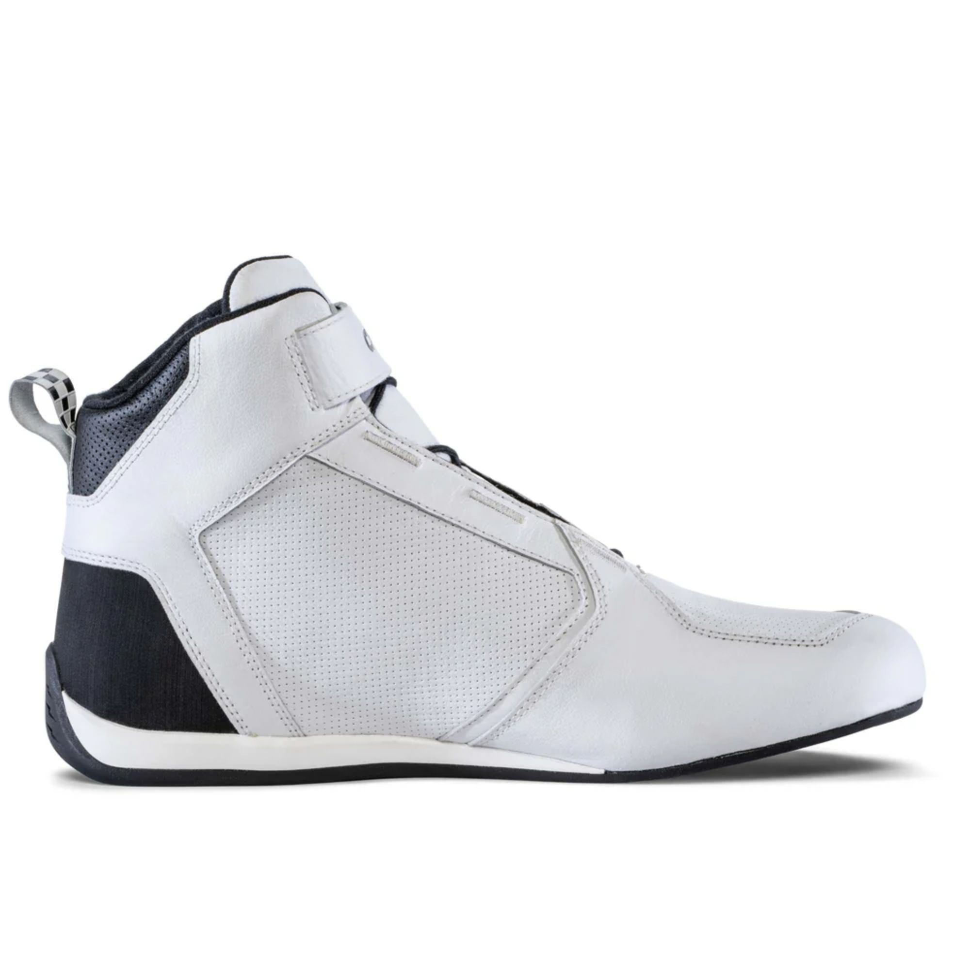 The white Chicane GT1 Racing Shoes showing the inside of the shoe.