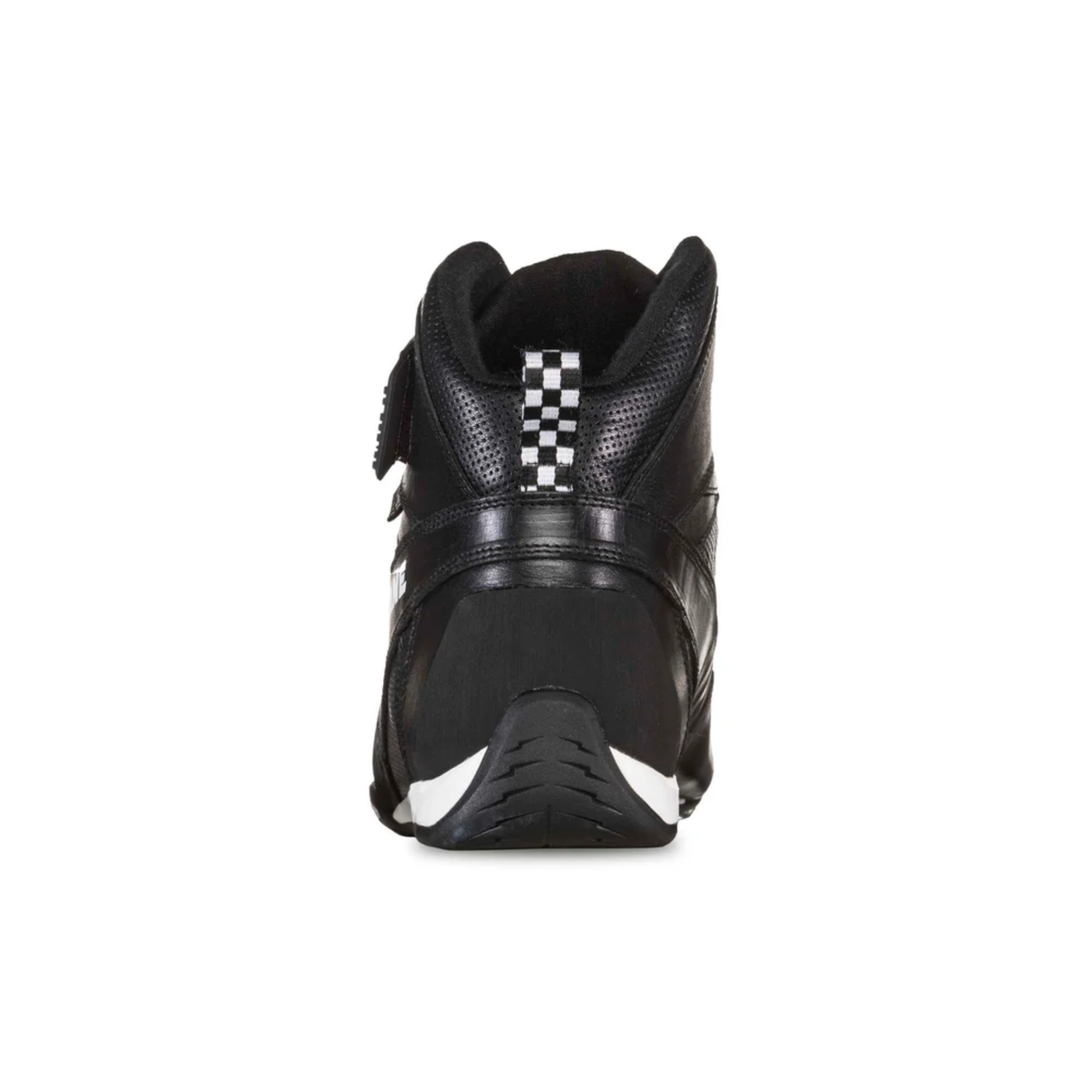 The back of the black Chicane GT2 Racing Shoes - SFI 3.3 showing the heel.