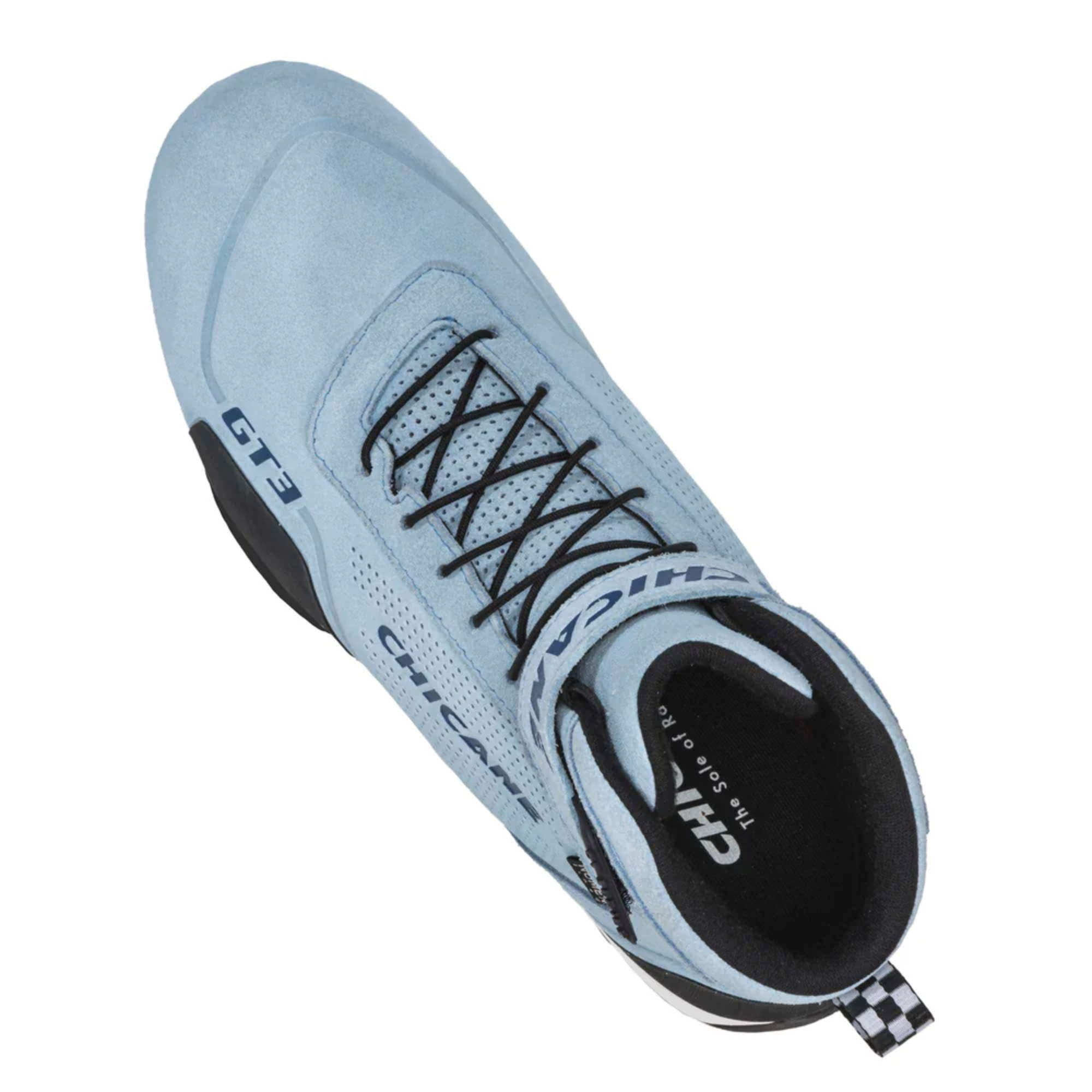 The top of the blue Chicane GT3 Women's Racing Shoes - SFI 3.3.