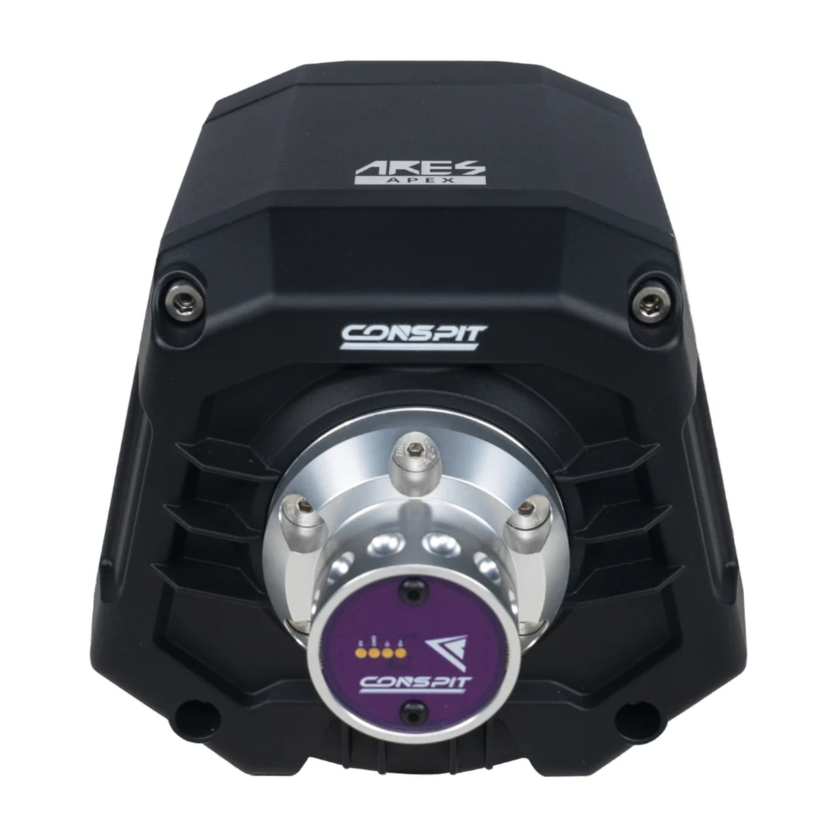 The wheelbase included with the Conspit ARES APEX Bundle from the front.