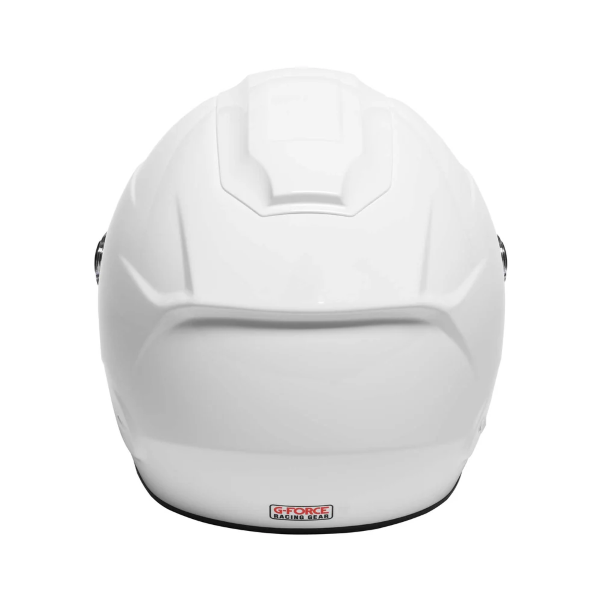 The white G-Force Nova Racing Helmet - SA2020 from G-Force from the back.