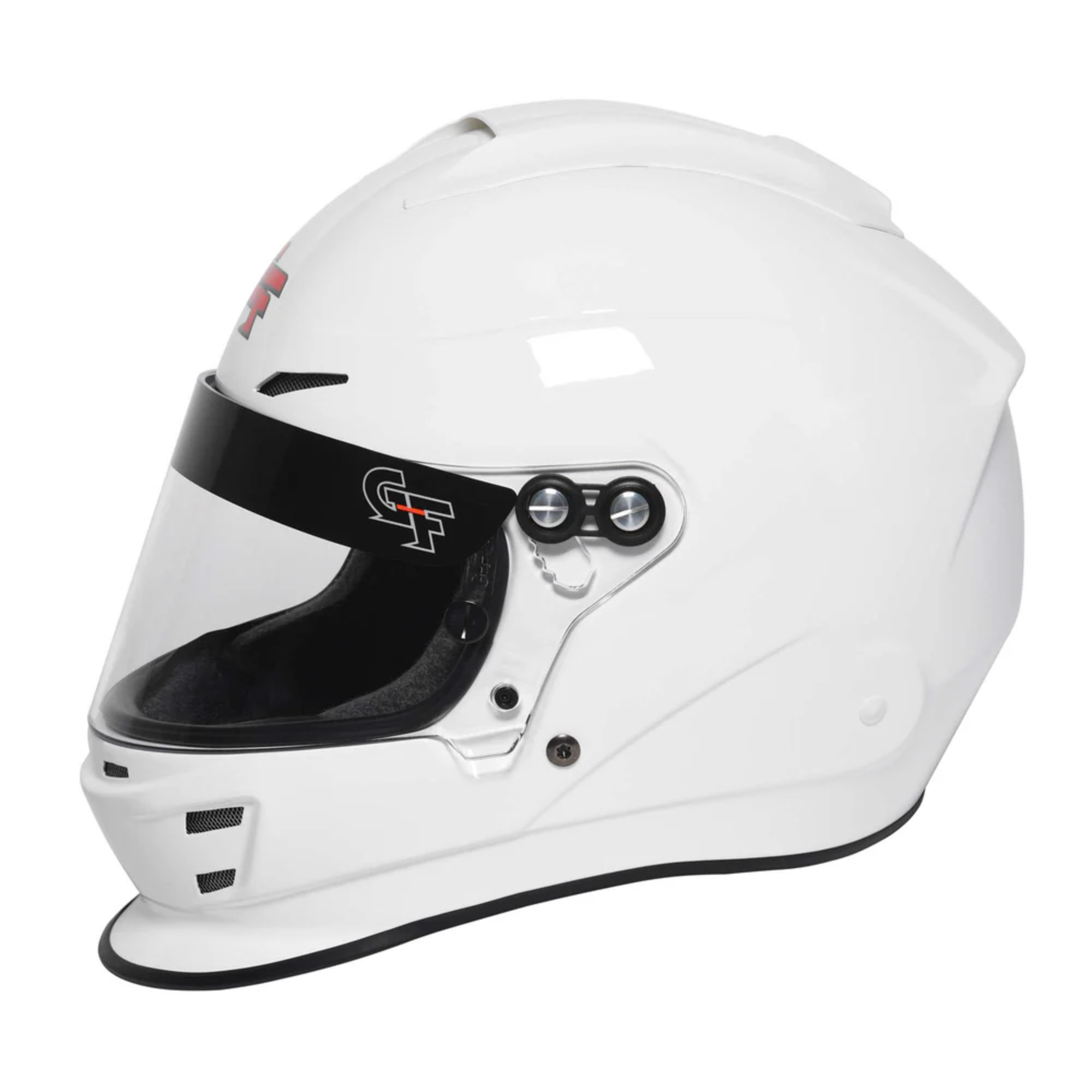 The white G-Force Nova Racing Helmet - SA2020 from G-Force from the side.