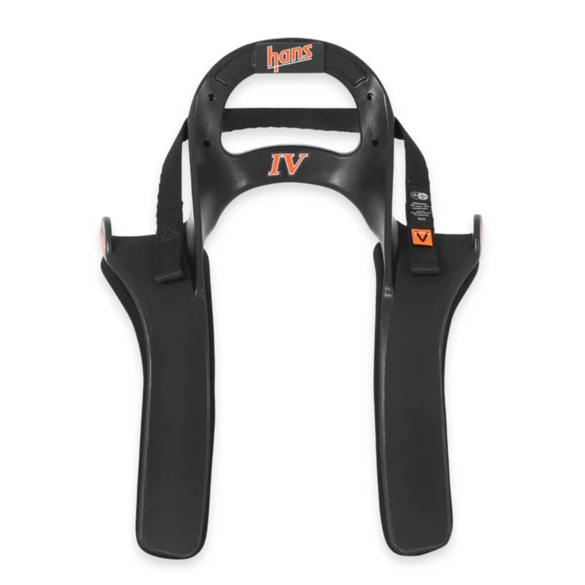 The Hans IV SFI Device - Quick Click from HANS shown from the front.