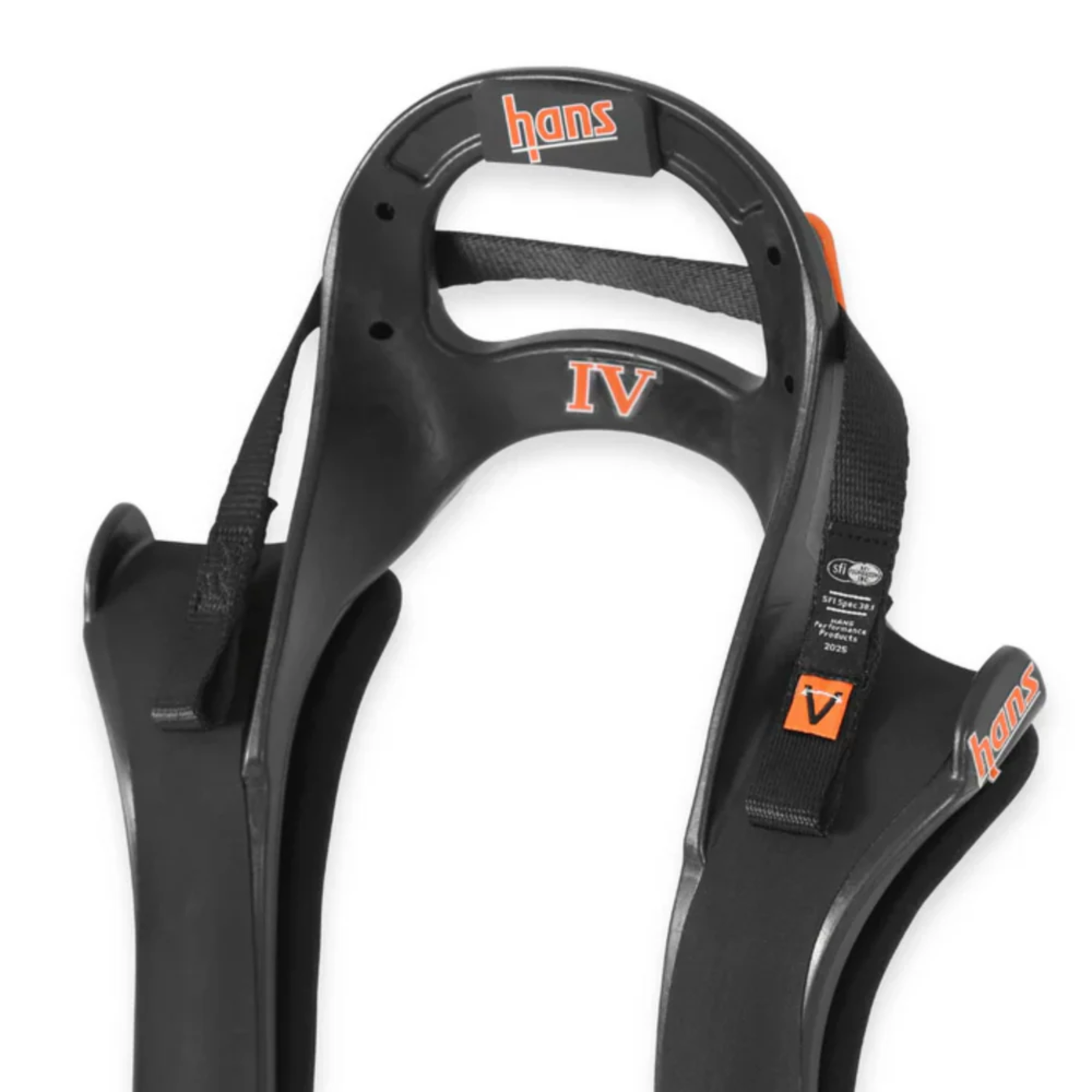 The Hans IV SFI Device - Quick Click from HANS showing the shoulder in detail.