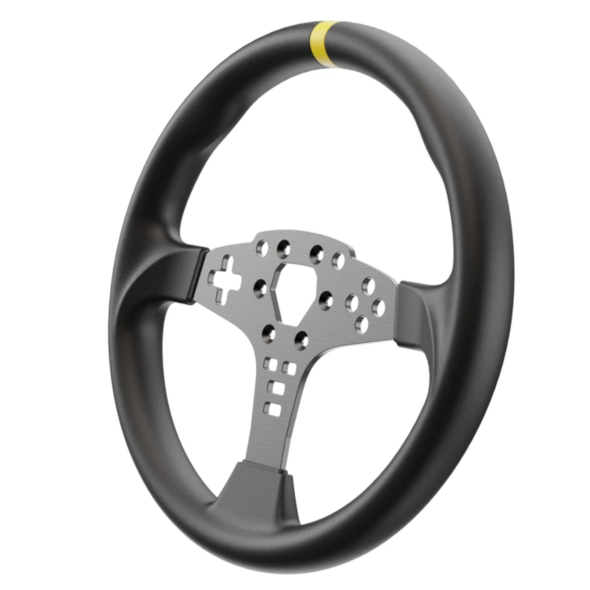The Moza Racing ES 12 Inch Steering Wheel Mod at an angle.